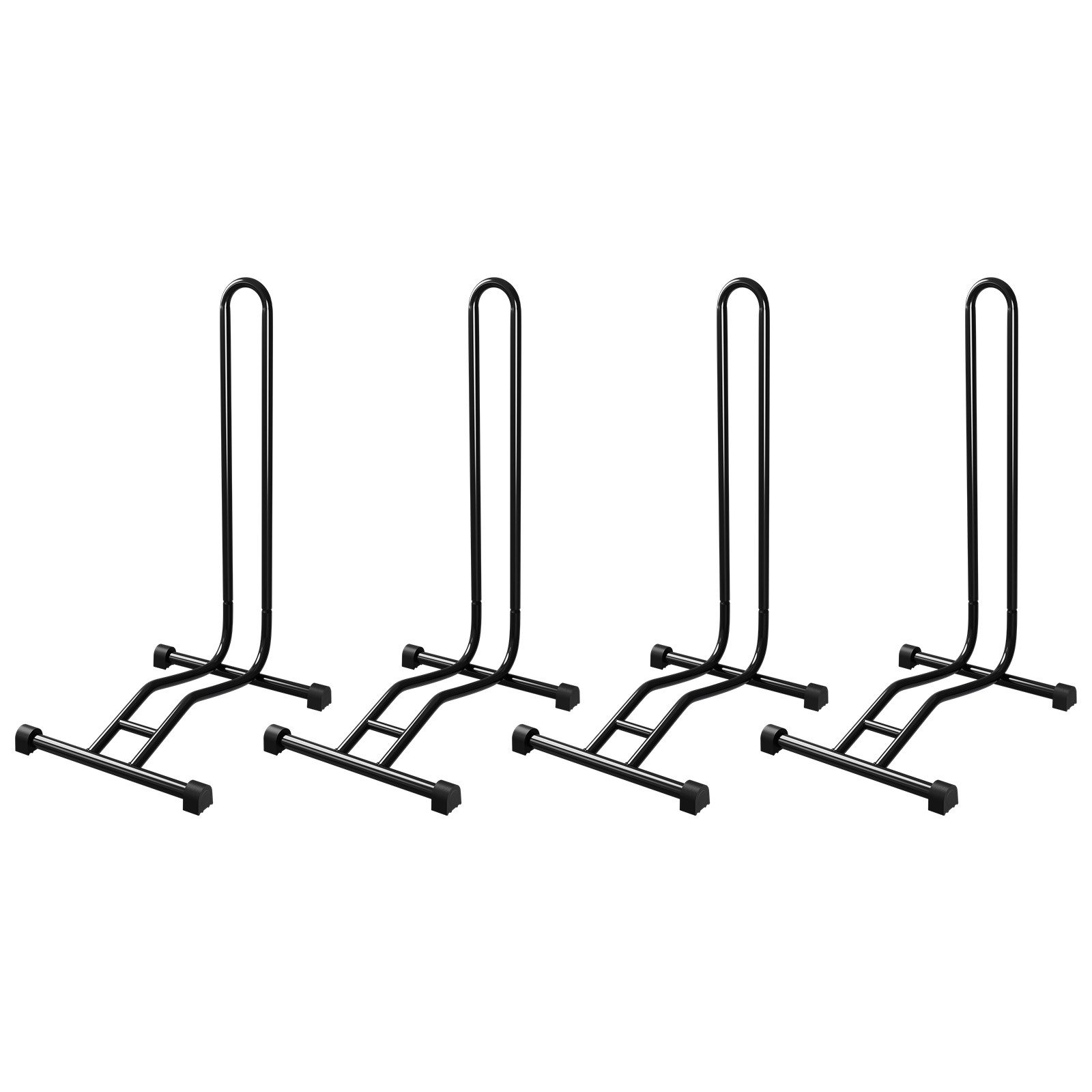 Wellgro Fahrradhalter 4 x Fahrradständer - Stahl, sicherer Stand - Farbe schwarz