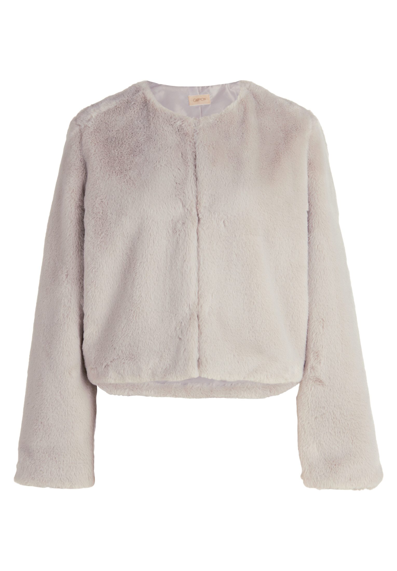 Cartoon Fellimitatjacke Damen Kunstfell-Jacke mit Eingrifftaschen günstig online kaufen