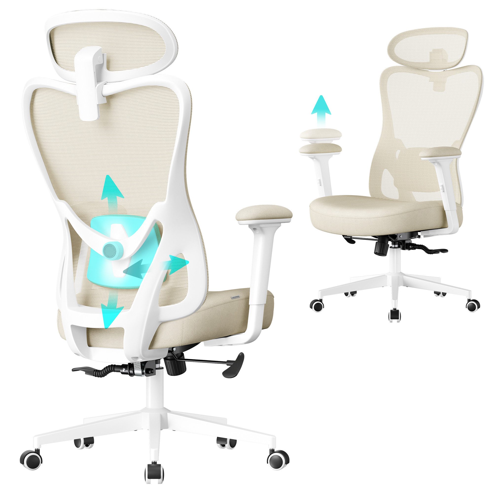 SONGMICS Bürostuhl, ergonomisch, Schreibtischstuhl, Computerstuhl, verstell günstig online kaufen