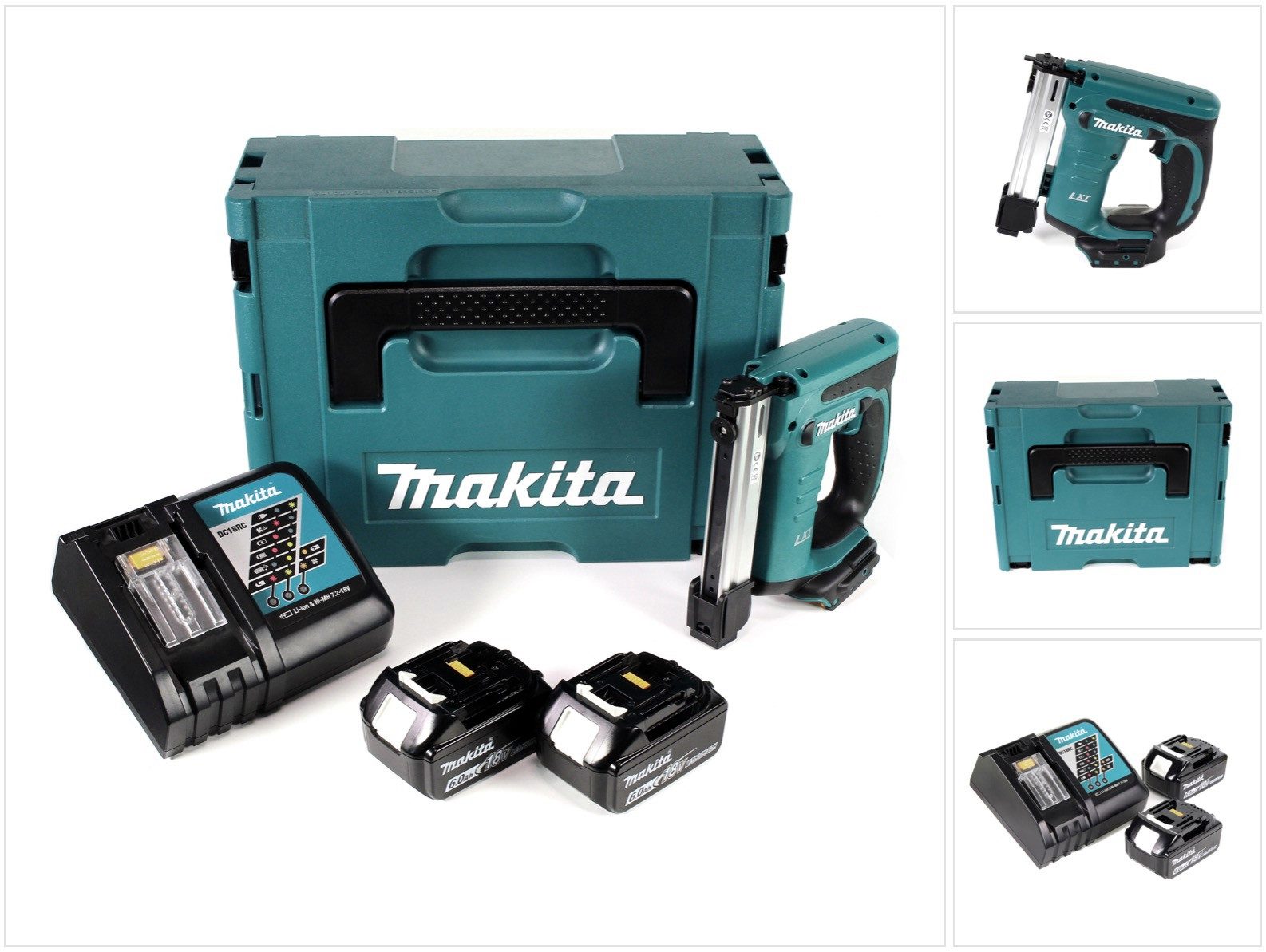 Makita Nagler DST 221 RGJ 18 V Li-ion Akku Tacker im Makpac