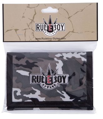 Rudeboy Stylee Geldbörse Wallet Classic mit Kette und Klettverschluß für Erwachsene u. Kinder, verchromte Kette mit Karabiner
