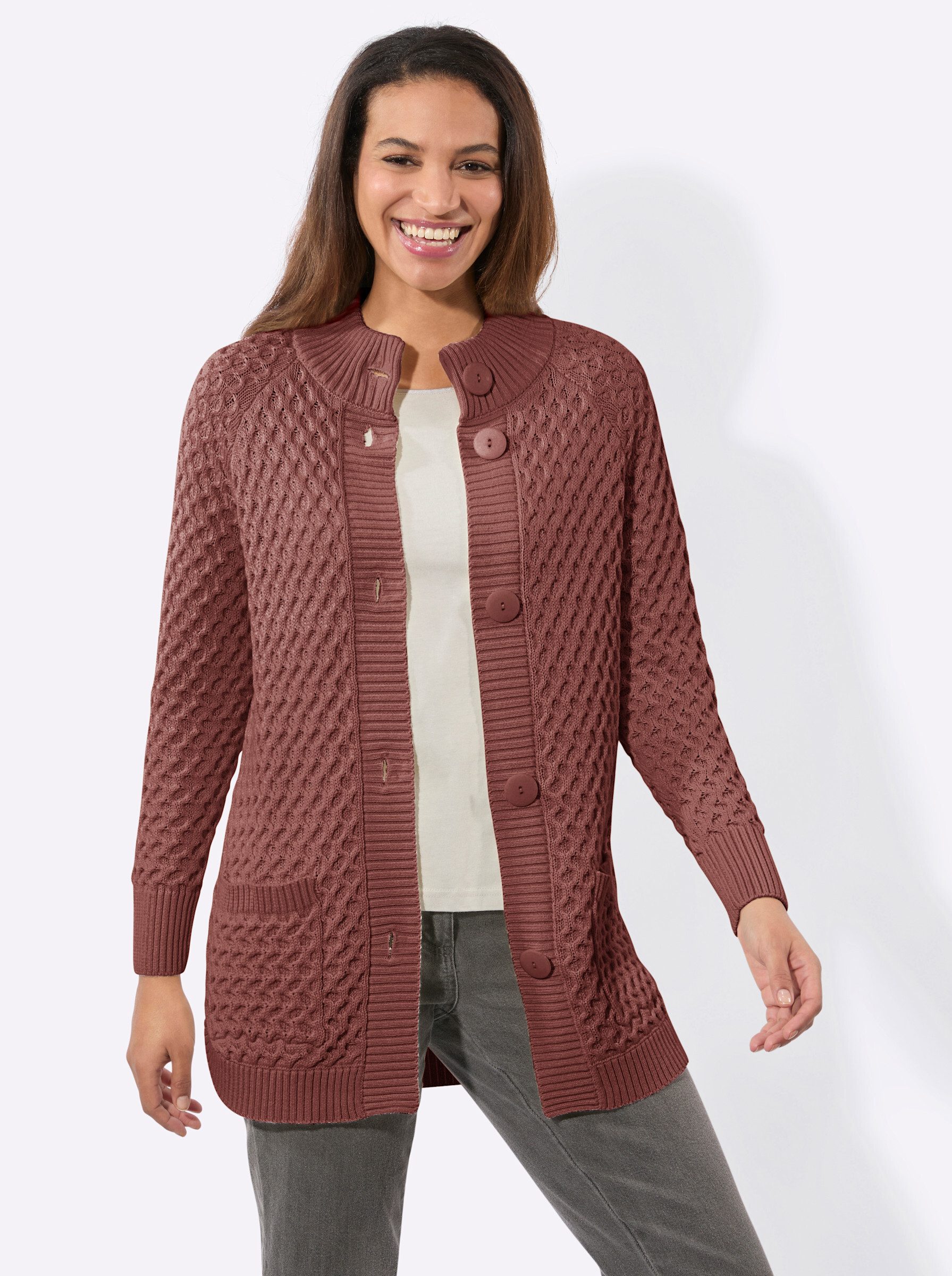 Witt Strickjacke Long-Strickjacke Langarm