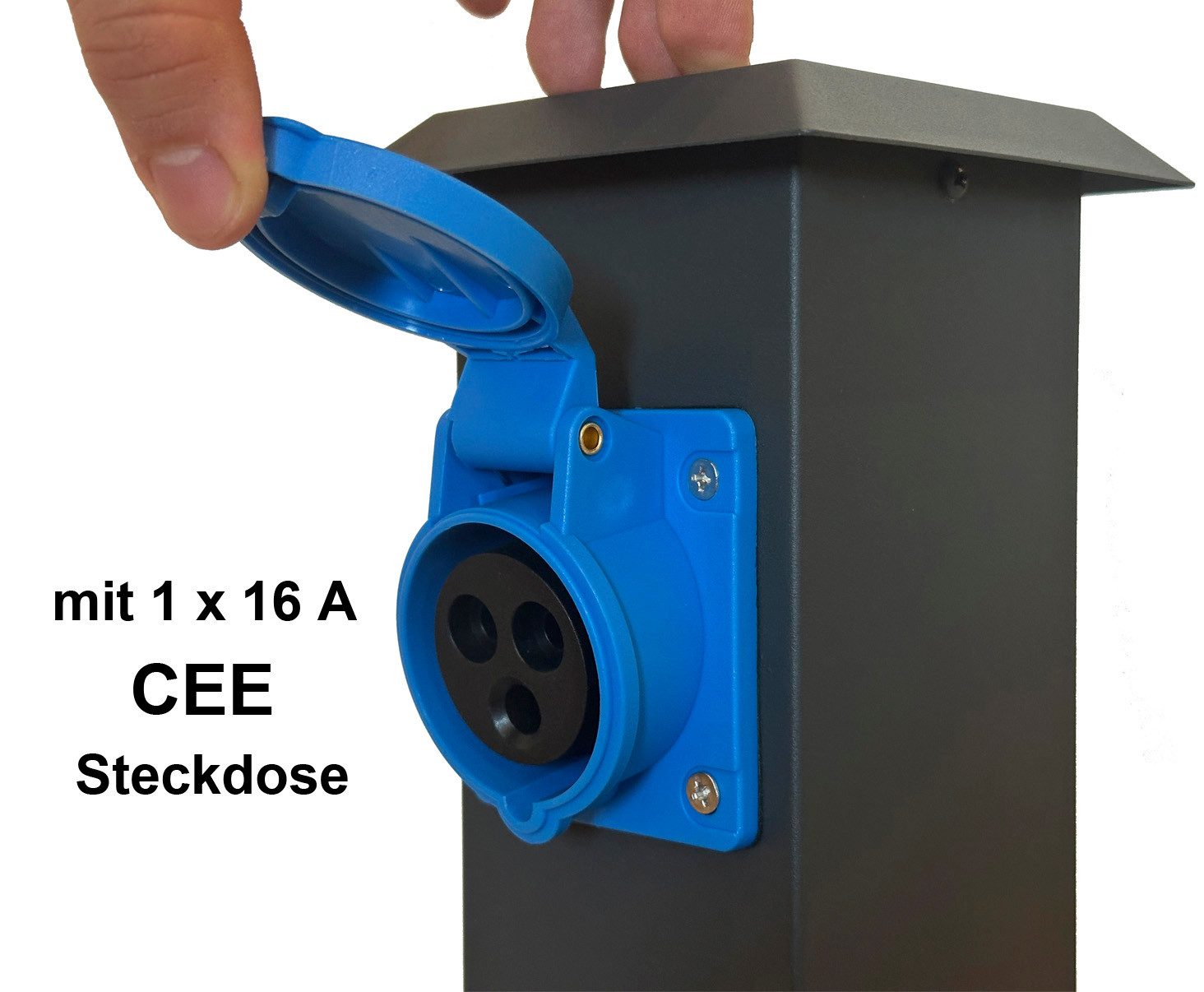 G&L Gartensteckdose mit CEE Steckdose Steckdosenverteiler 3 fach, 2 x Typ F + 1 x CEE Steckdose