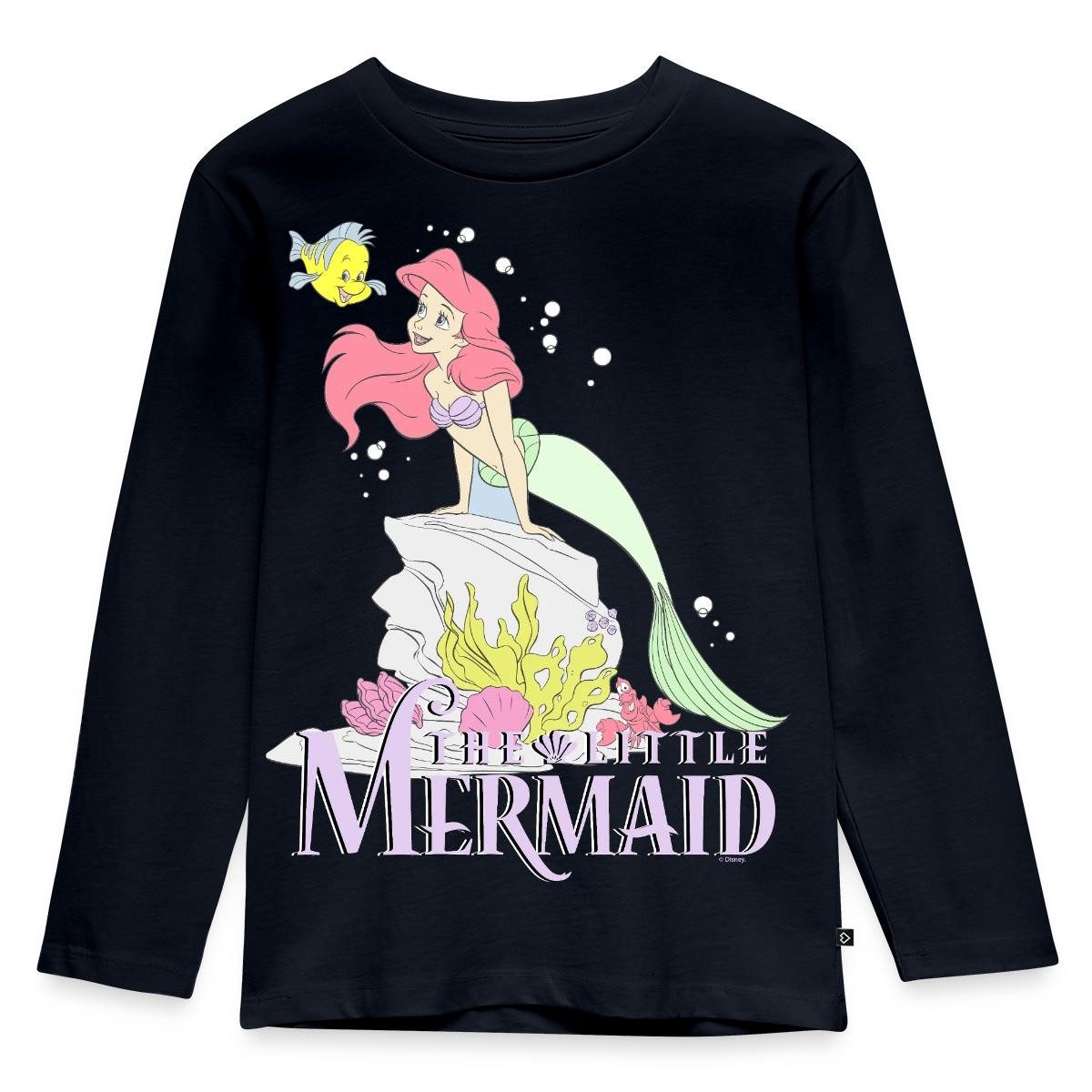 Spreadshirt T-Shirt Arielle Die Kleine Meerjungfrau Auf Felsvorsprung Kinder Premium Langa (1-tlg)