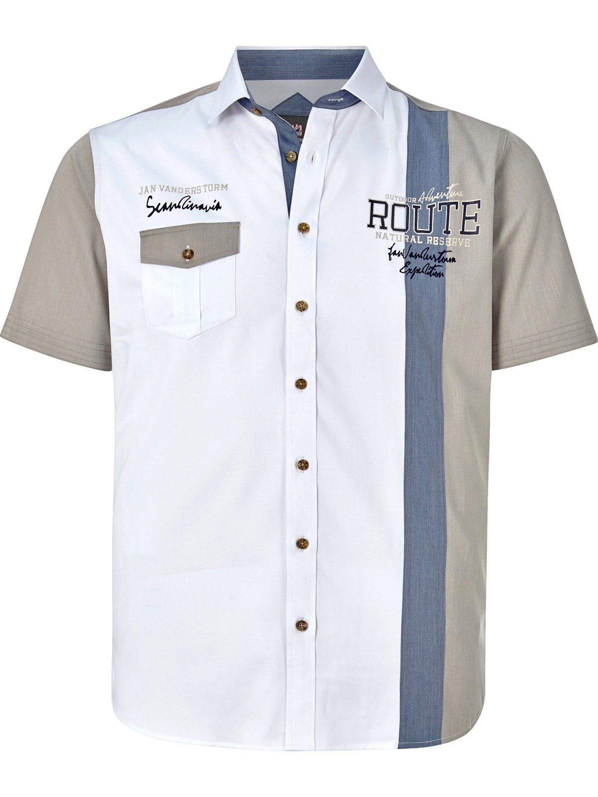 Jan Vanderstorm Kurzarmhemd BODVAR +Fit Kollektion