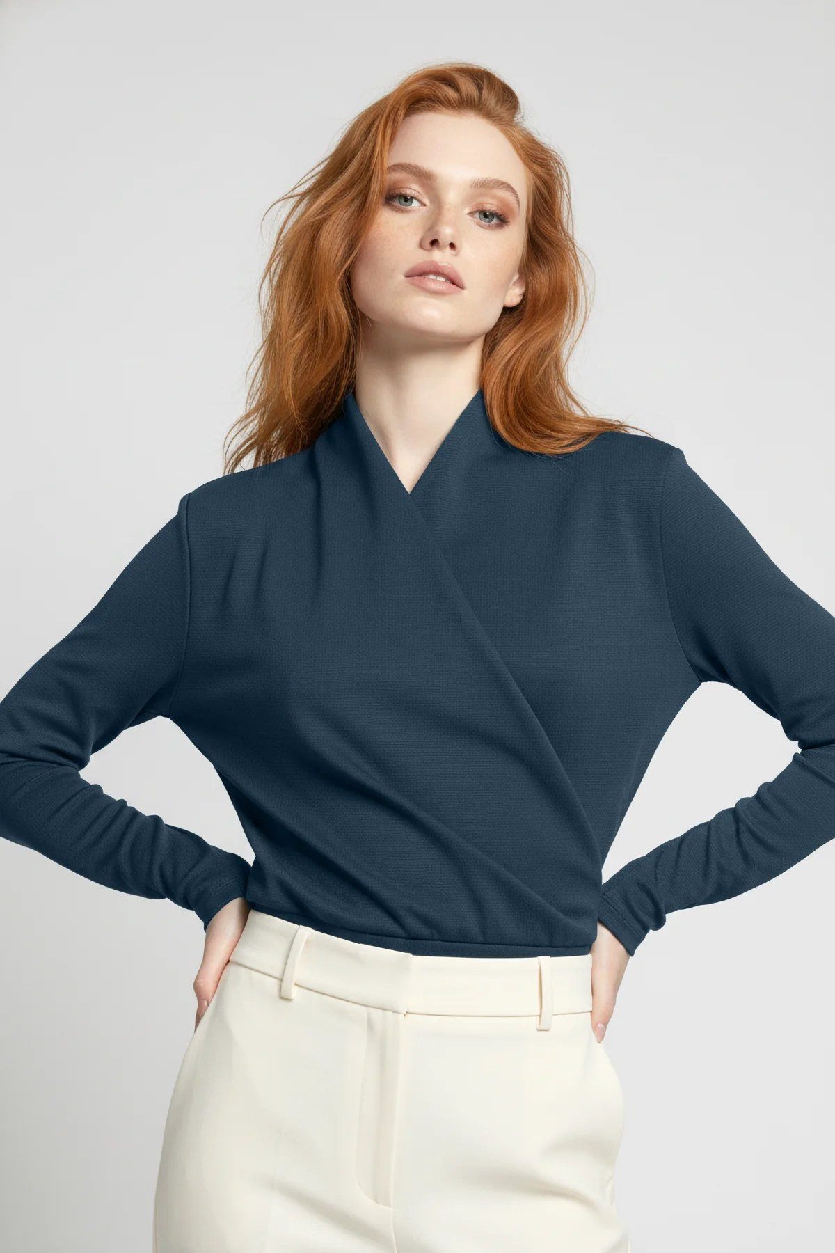 No Matter What Blusenbody Langarm Snap Bodysuit mit Kragen
