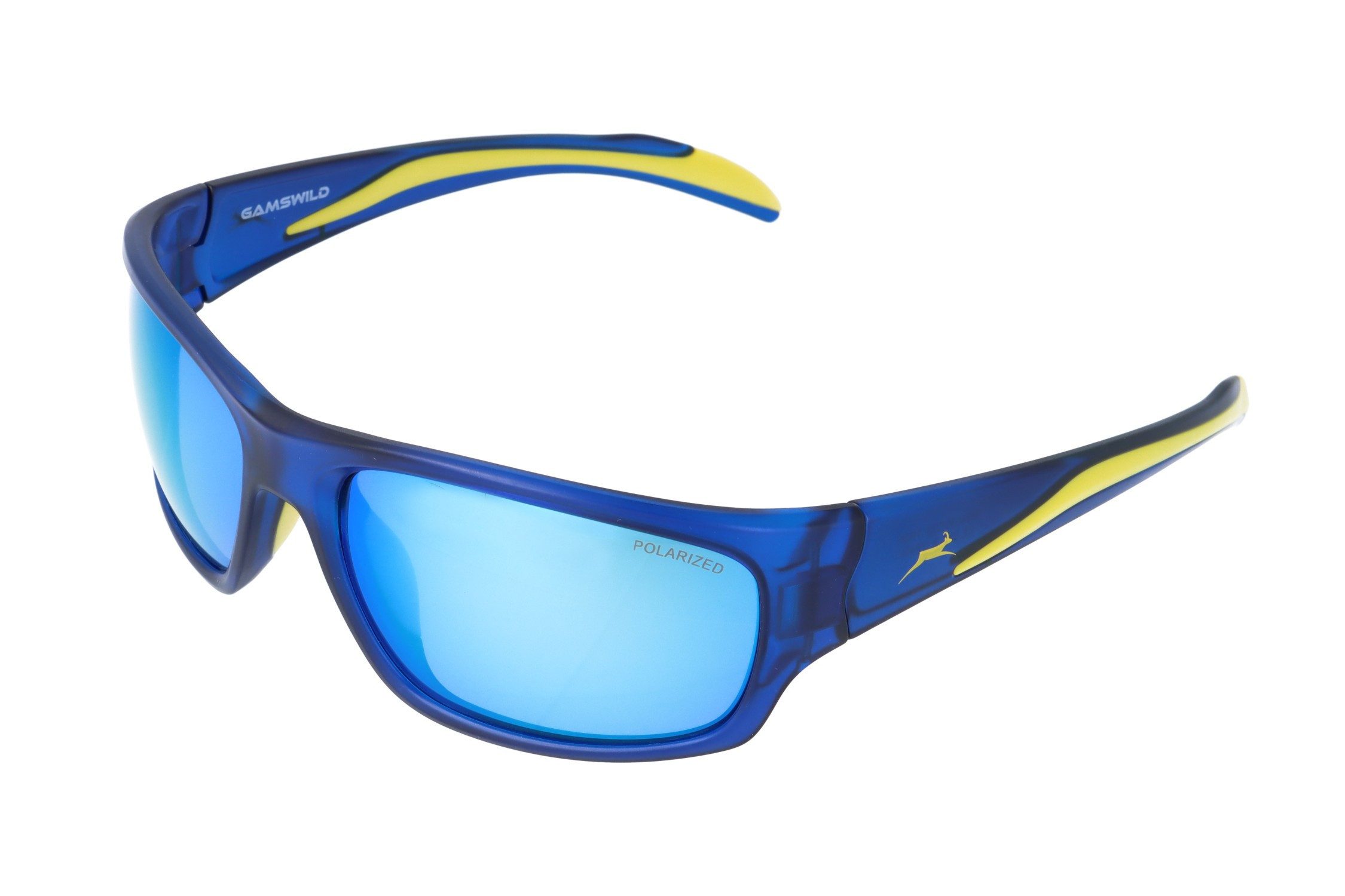 Gamswild Sonnenbrille UV400 Sonnenbrille Fahrradbrille extra breite Bügel Damen Herren Modell WS4035 in schwarz, blau, grau-türkis