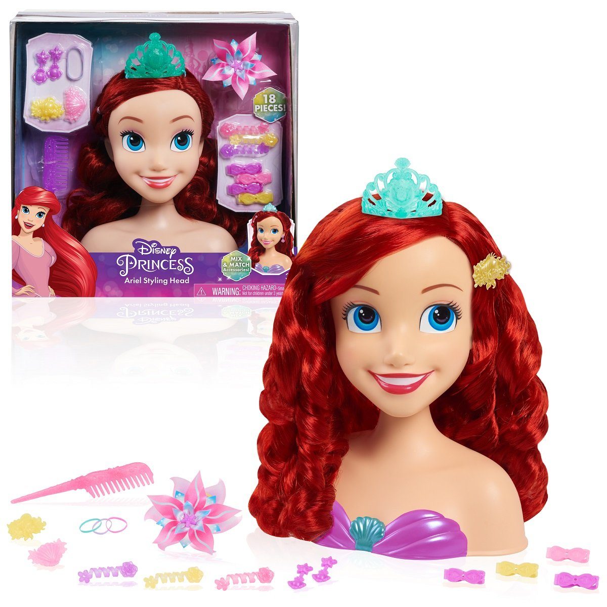 JustPlay Frisierkopf Disney Princess Basic Ariel Styling Head