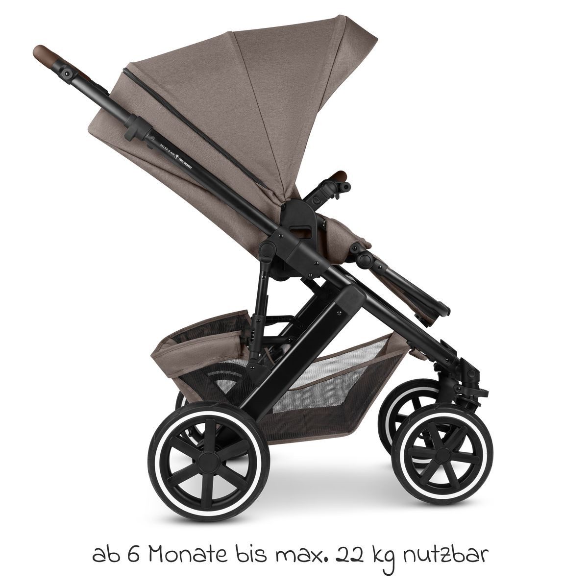 ABC Design Kombi-Kinderwagen Salsa 5 Air - Pure - Nature, 2in1 Kinderwagen Set mit Babywanne, Sportsitz, Wickeltasche & Fußsack