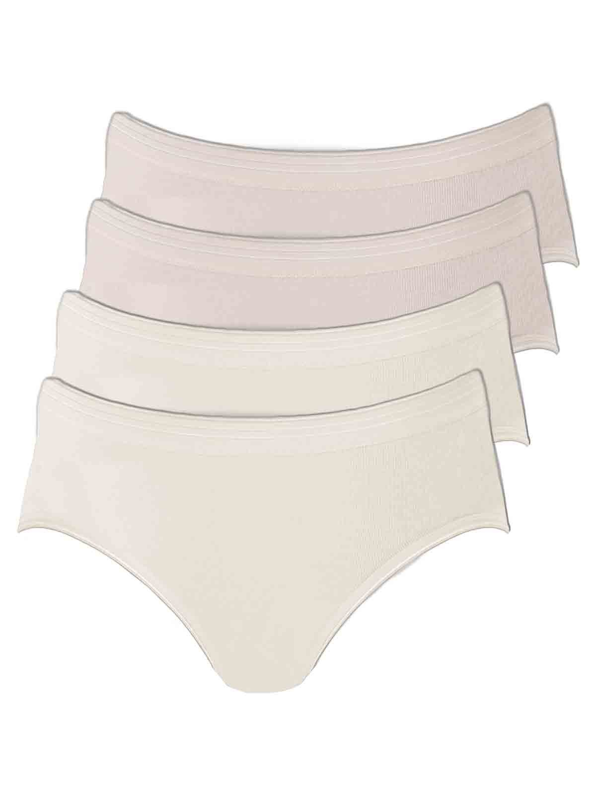 COMAZO Hüftslip 4er Pack Damen Hüftslip (Spar-Set, 4-St) Zwickel haut-offwhite