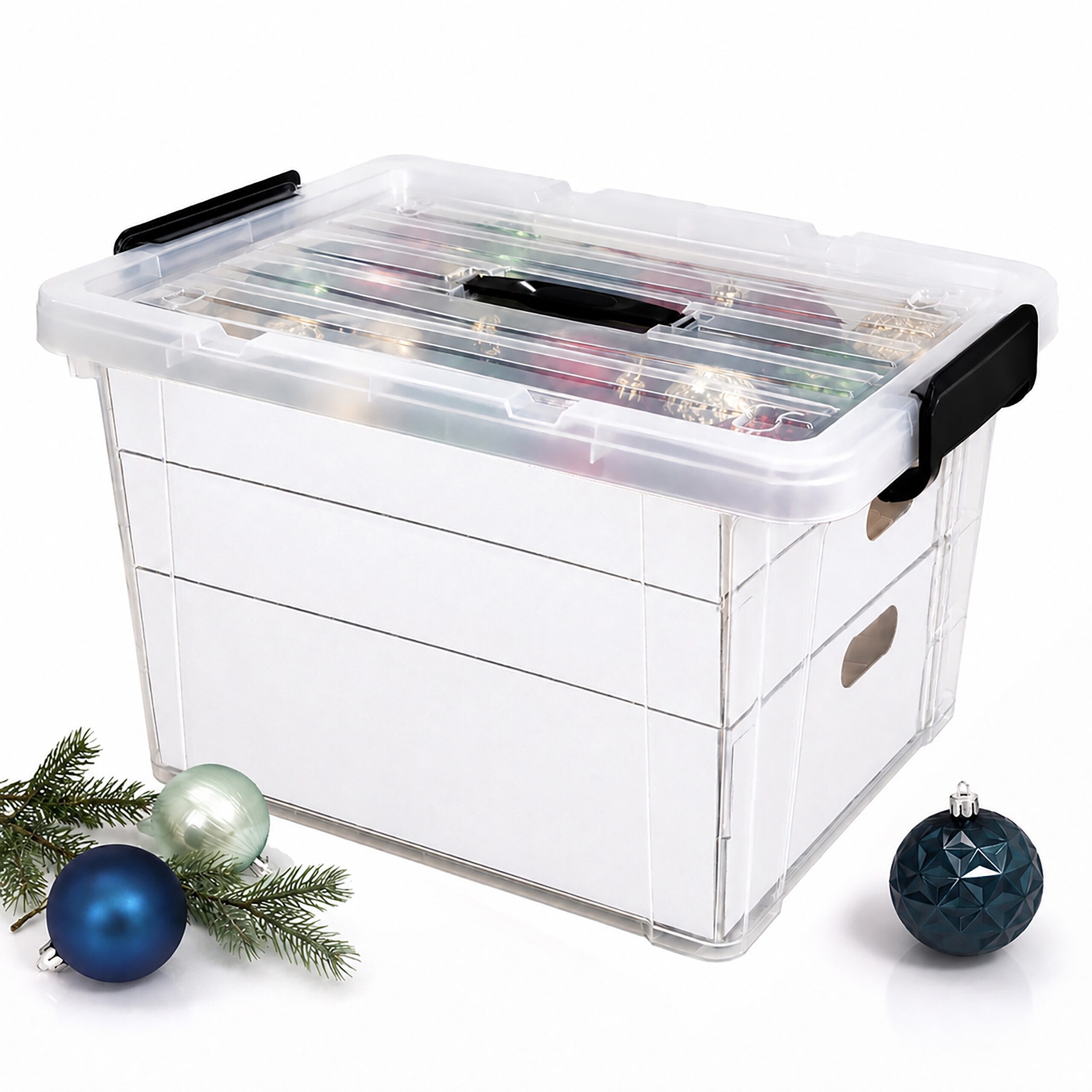 relaxdays Aufbewahrungsbox Weihnachtskugel Aufbewahrungsbox (1 St), 40 L