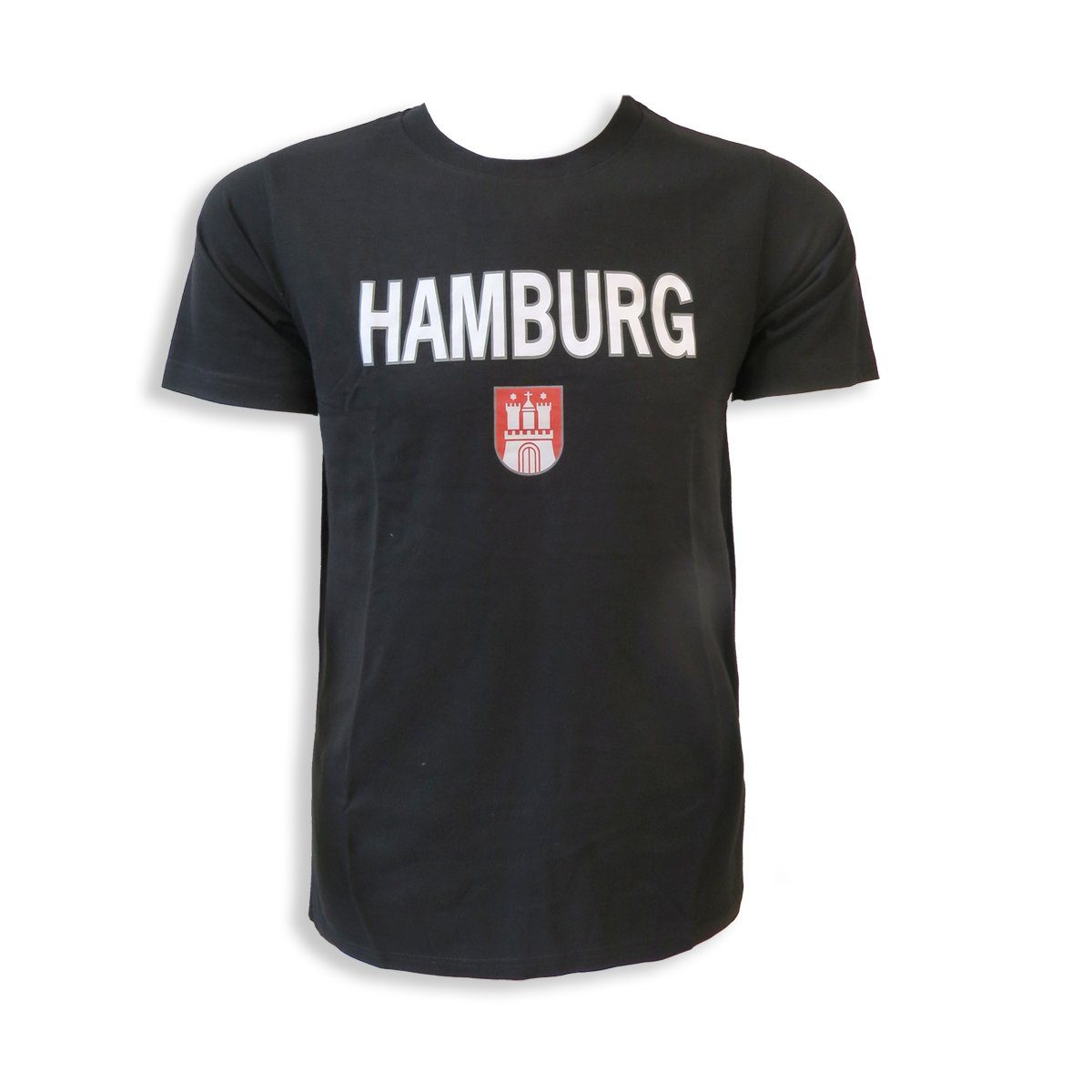 Sonia Originelli T-Shirt T-Shirt Herren "Hamburg Classic" Wappen Baumwolle schwarz