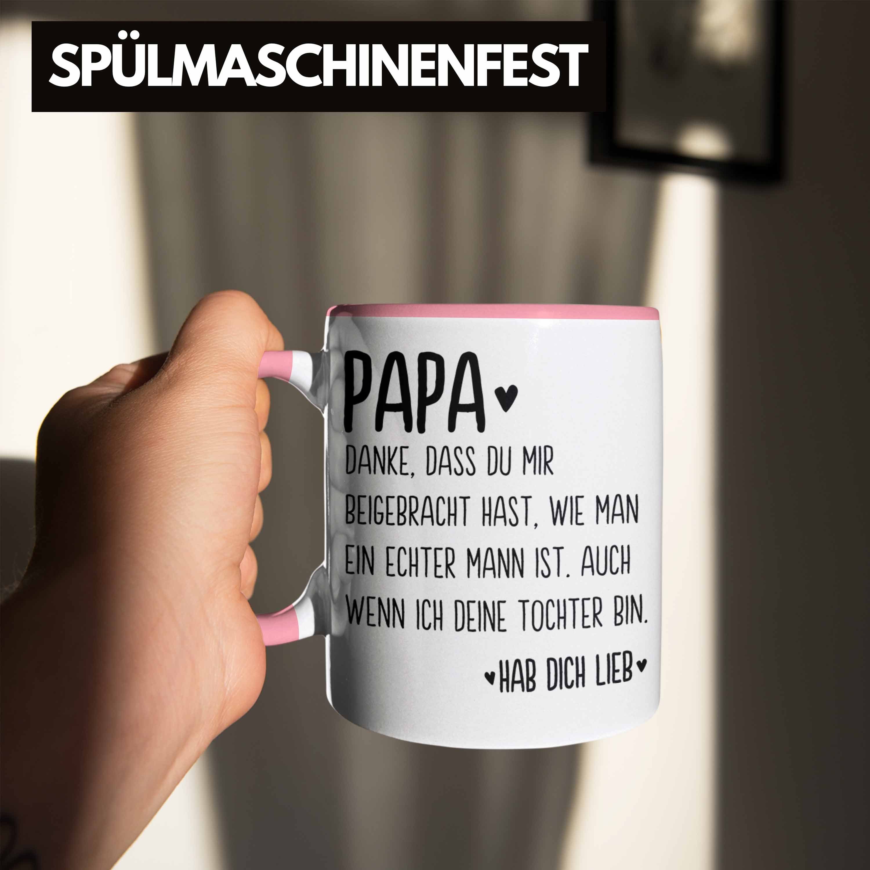 Trendation Tasse von Sprüche Tochter Tasse Geschenkidee Papa Trendation Spruch - Vater Rosa Geschenk Vatertag Kaffeetasse
