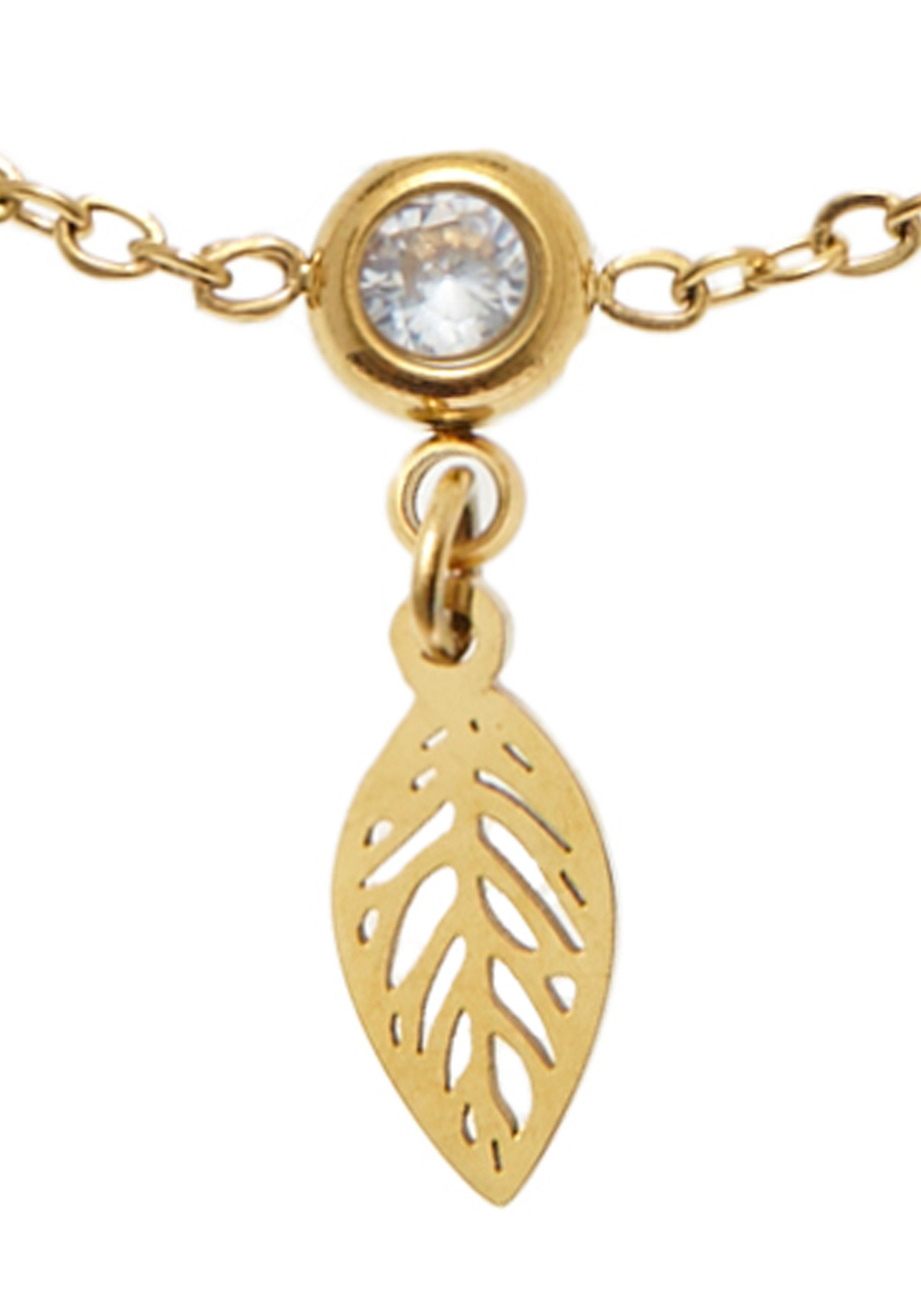 LASCANA Fußkette mit Anhänger Edelstahlschmuck, Hochwertiger Fußschmuck mit Goldbeschichtung
