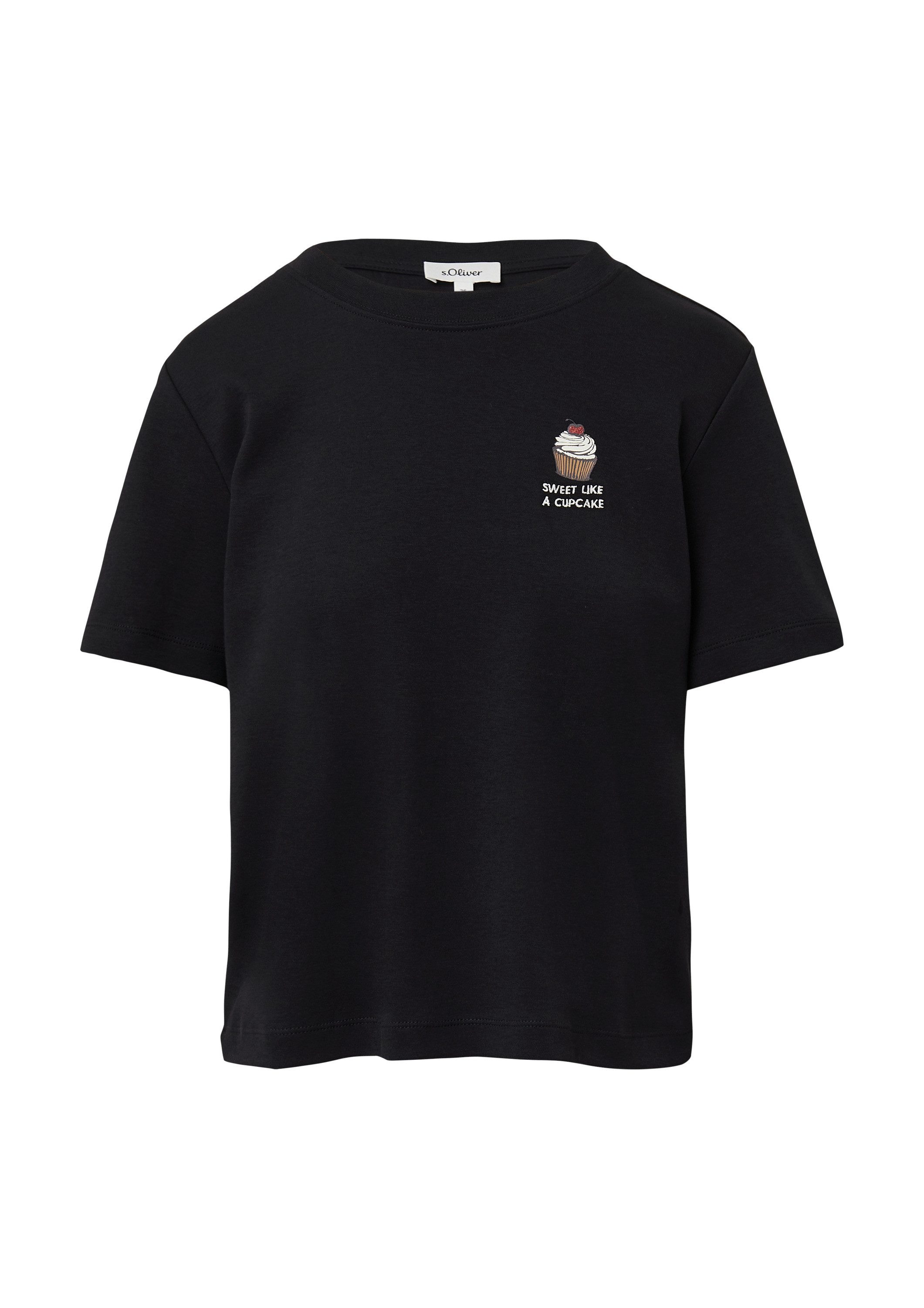 s.Oliver Kurzarmshirt T-Shirt T-Shirt aus Interlockjersey mit Frontprint günstig online kaufen