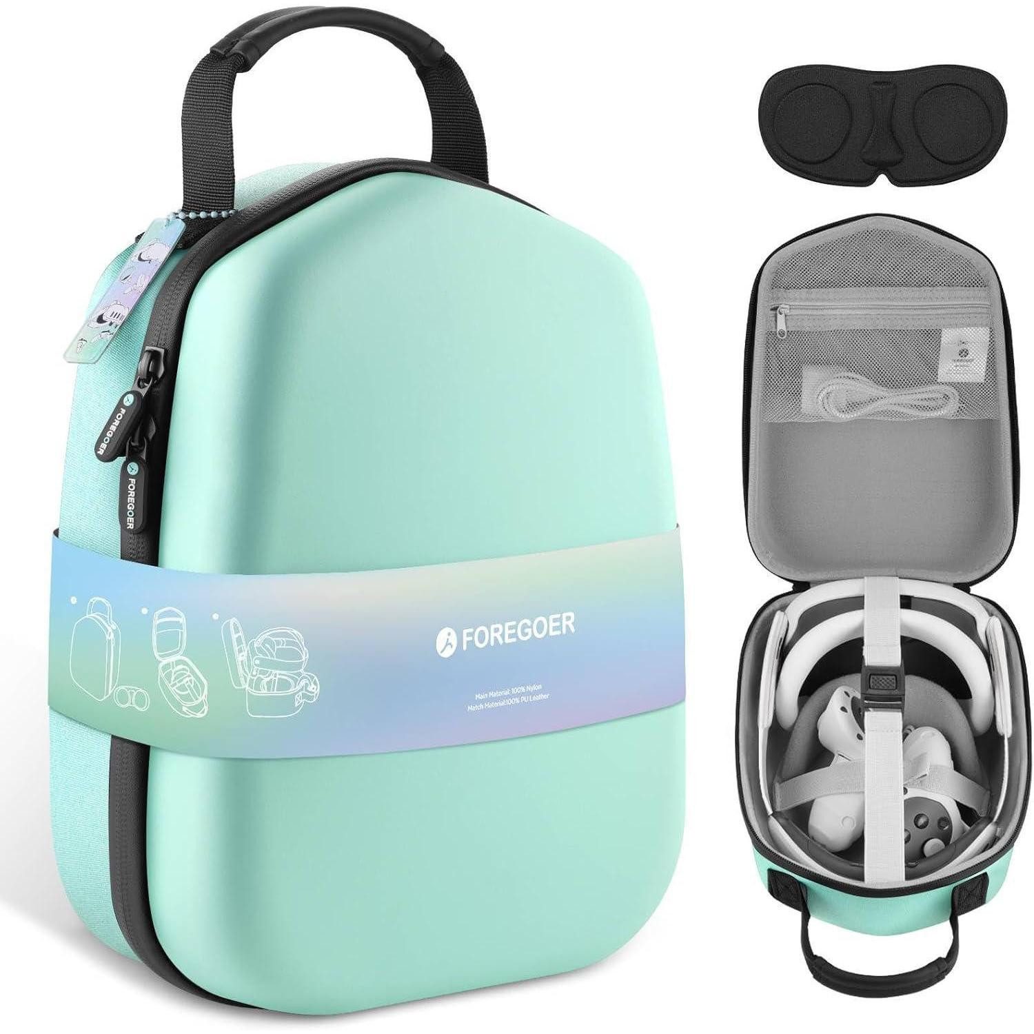 LuxusKollektion VR-Brillen-Tasche Tragetasche Hart Quest3 VisionPro EliteStrap VRHeadset Grün