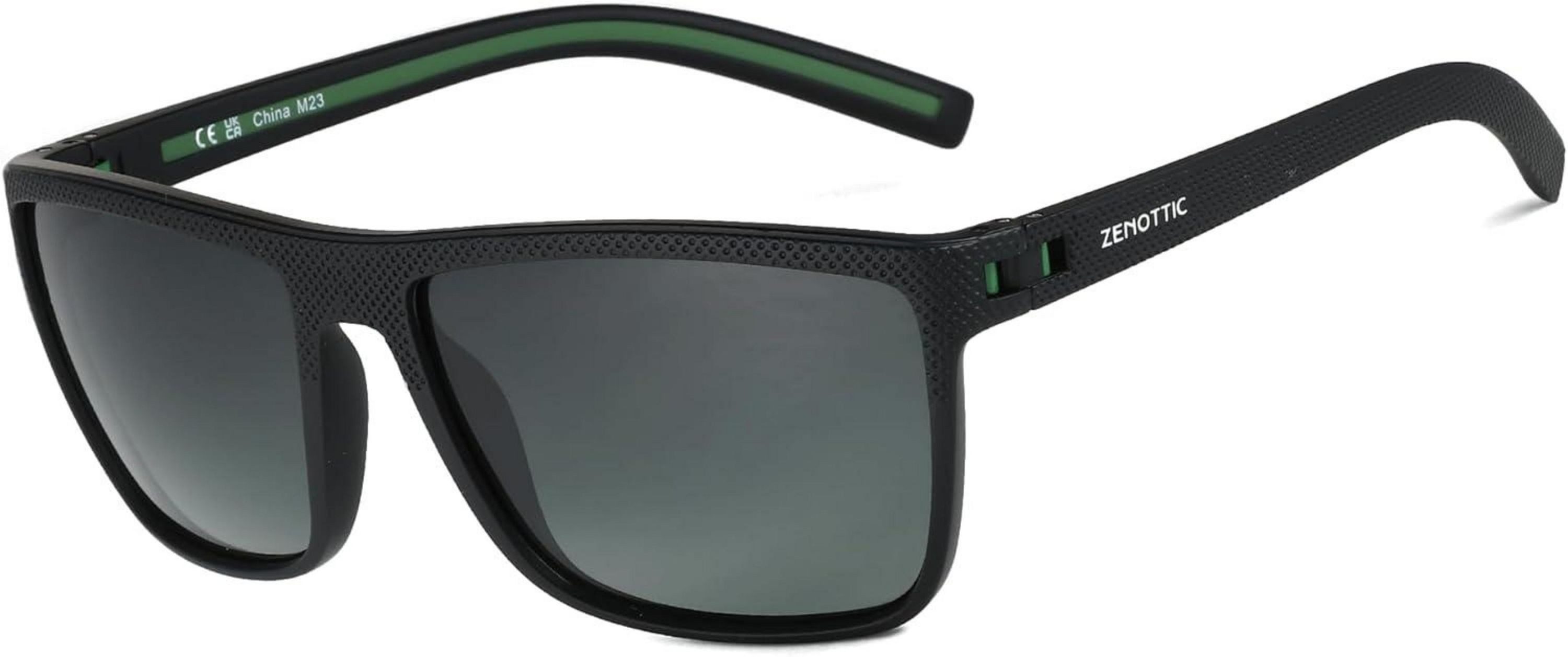 Sonnenbrille Polarisierte TR90 Sonnenbrille Herren Quadrat UV400 Schutz Grün Lens
