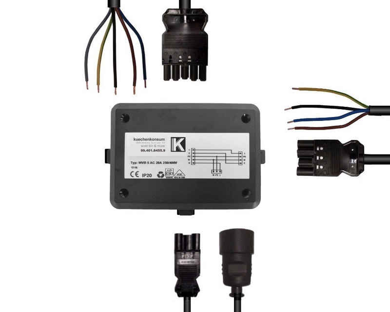 kuechenkonsum Elektro-Kabel, GST18, WVB5, WVB3, WVB4 (200 cm), Verteilerbox für 2 Abnehmer 2m