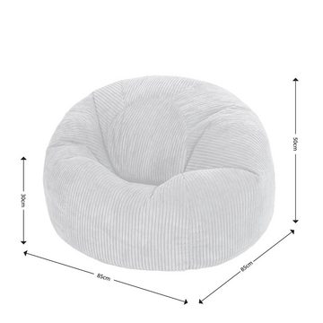 icon Sitzsack Klassischer Sitzsack aus Cord „Kingston“ mit Sitzpouf