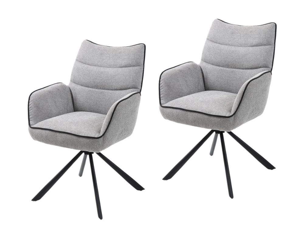 WOLF MÖBEL Esszimmerstuhl SEBA Drehstuhl Abel 180° grau, 2er SET (60x67x92) günstig online kaufen