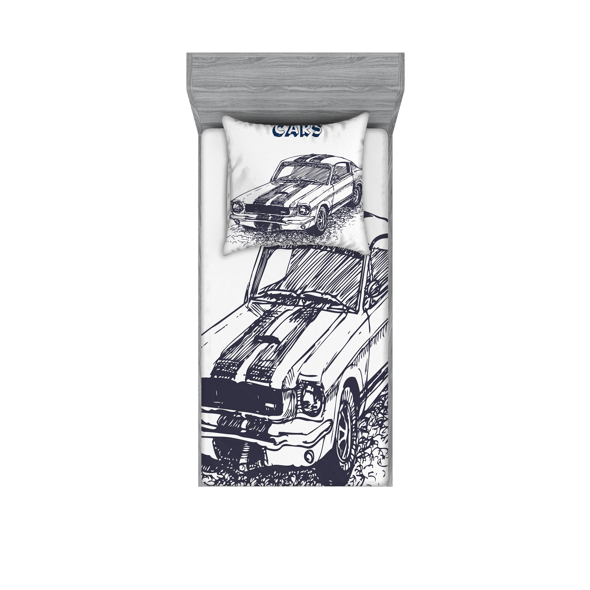 Abakuhaus Bettwäsche bedrucktes 2-teiliges Bettwäscheset, Microfaser, Auto Sports Car Grunge