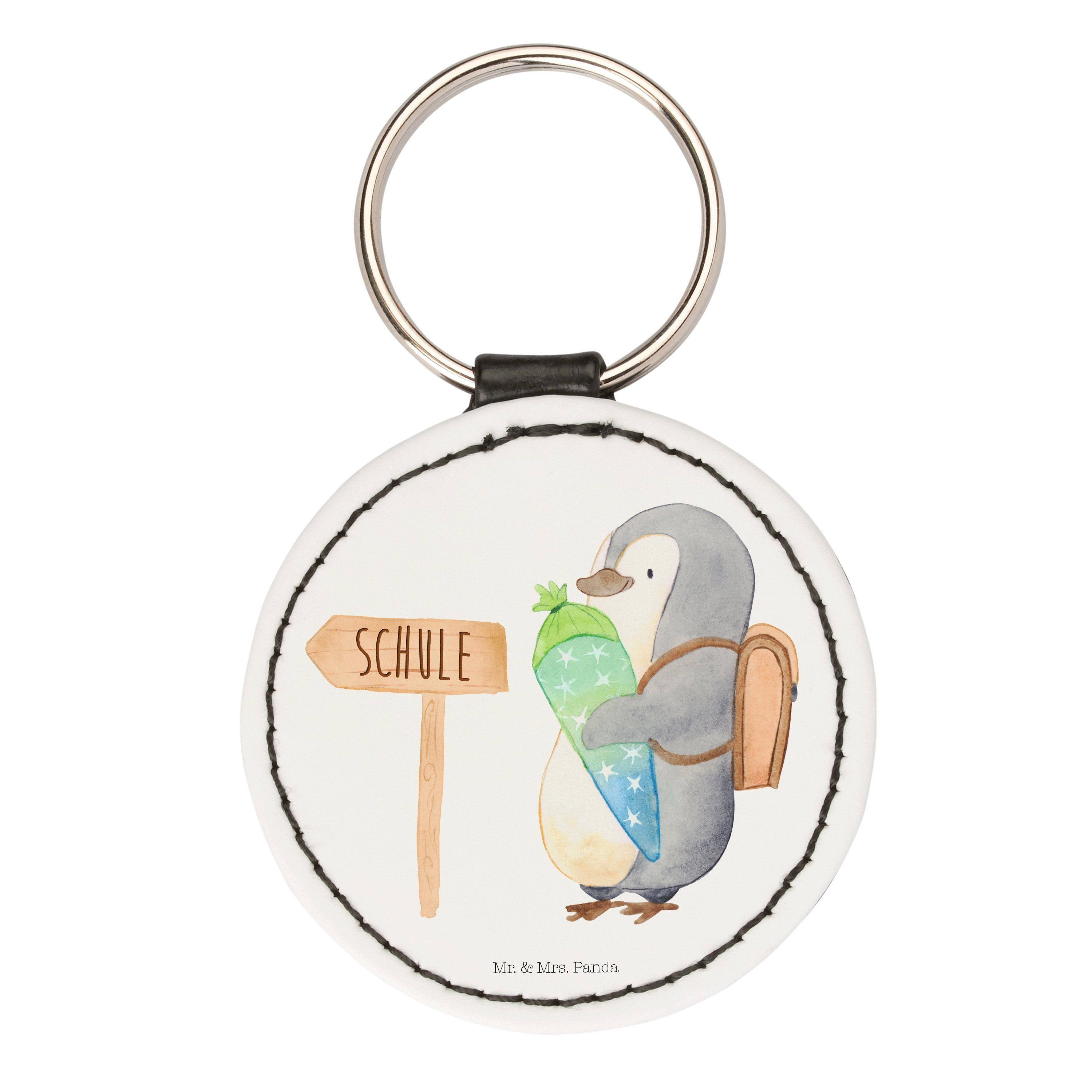 Gl & Pinguin - Schultüte Panda Weiß Geschenk, Taschenanhänger, Mrs. Mr. Einschulung, (1-tlg) Schlüsselanhänger -