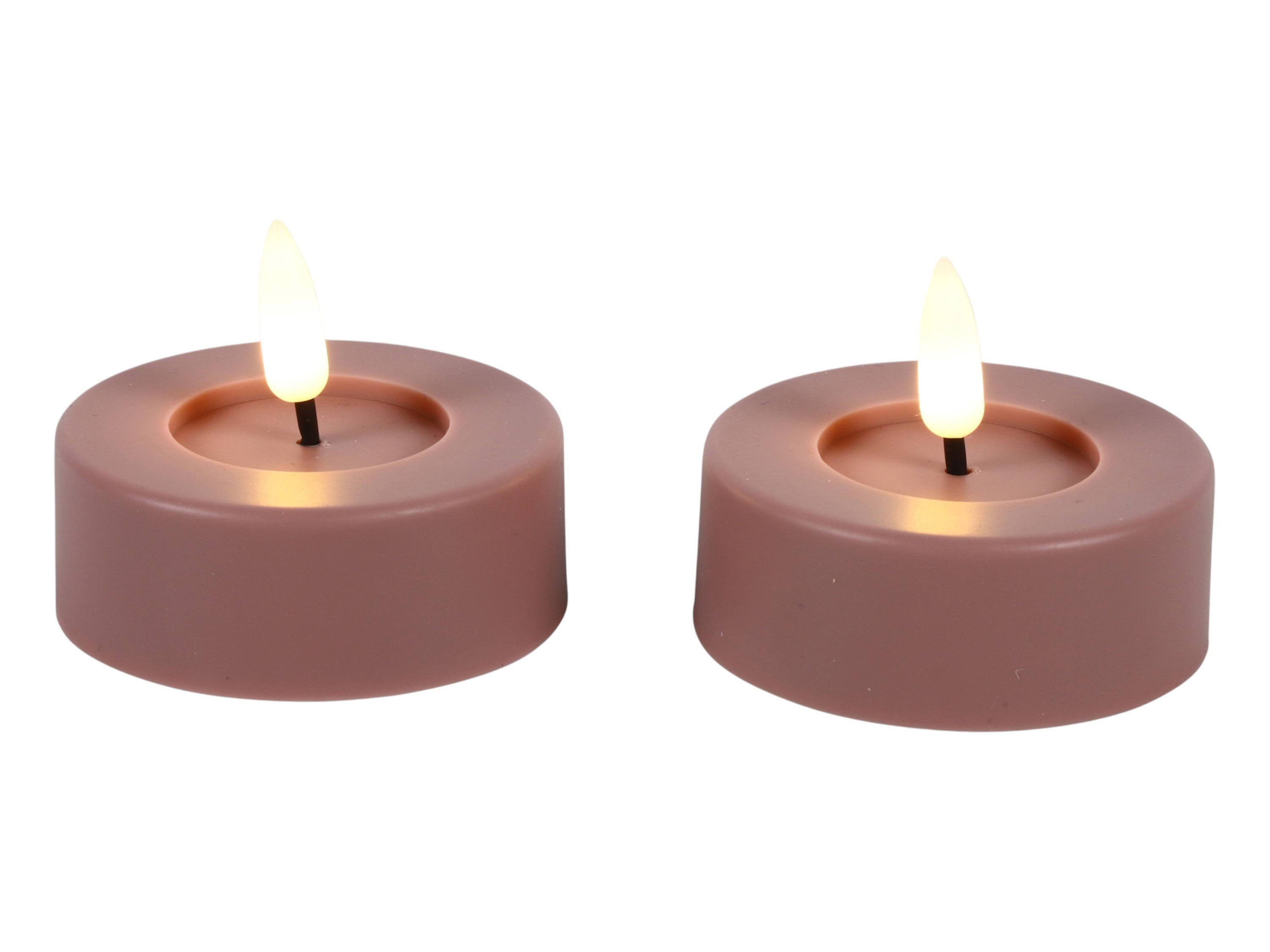 Countryfield LED-Kerze (Set, 2-tlg), Teelichter XL rosa mit 6/18h Timer günstig online kaufen