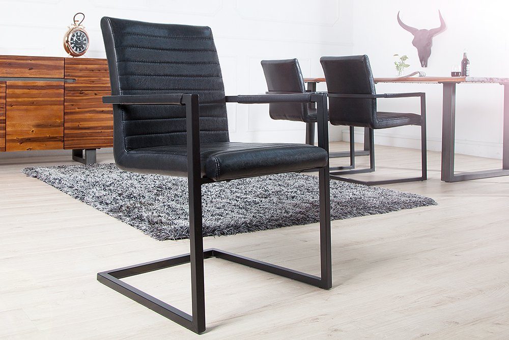 riess-ambiente Freischwinger LOFT antik schwarz / günstig online kaufen