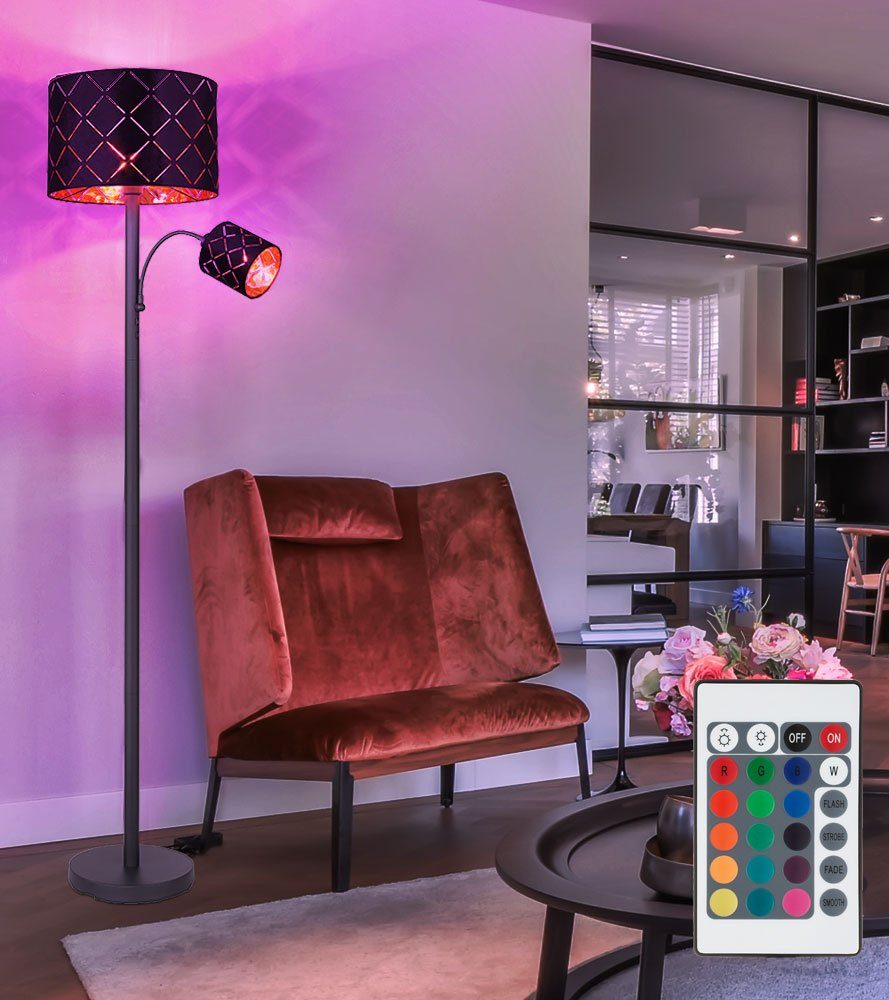 Leselampe Fernbedienung mit Stehlampe Farbwechsel, Globo LED Leuchtmittel Stehlampe, inklusive, RGB dimmbar Warmweiß, Stehleuchte LED