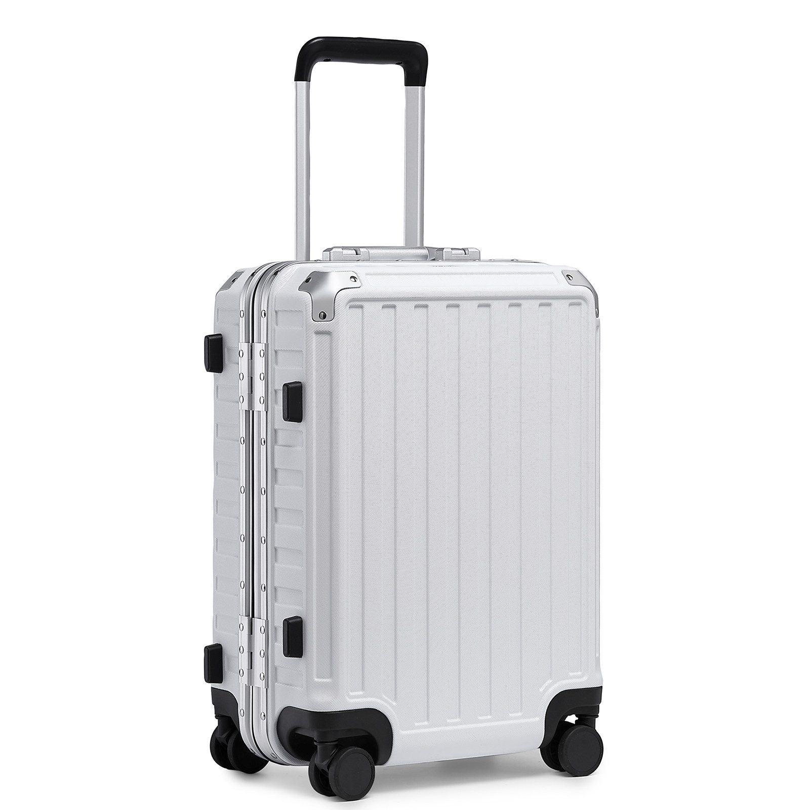 Supercase Handgepäckkoffer PC Trolley, Aluminiumrahmen, 4 Rollen, TSA, Kratzfest, 54x38x23 cm