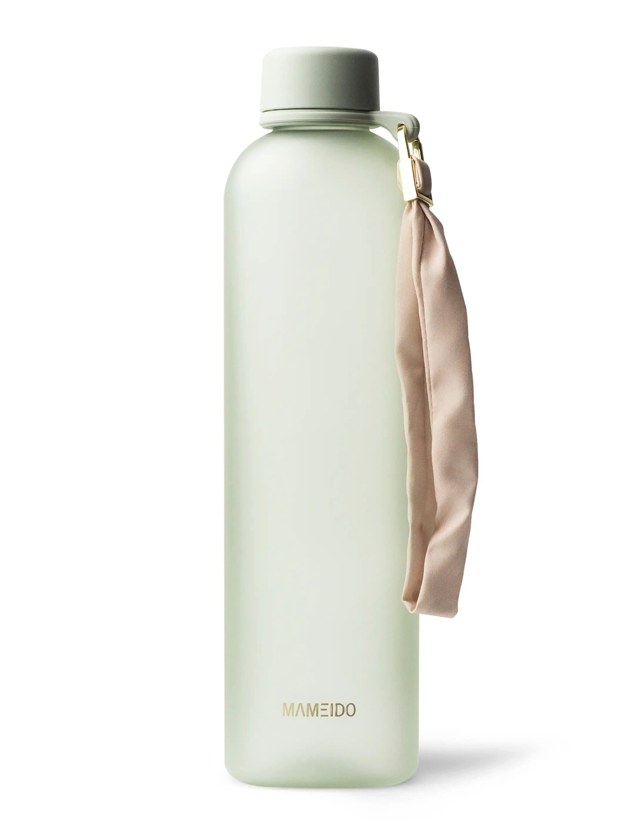 MAMEIDO Trinkflasche, auslaufsicher mit Zeitmarkierung und Handschlaufe in 1000 ml & 1500 ml