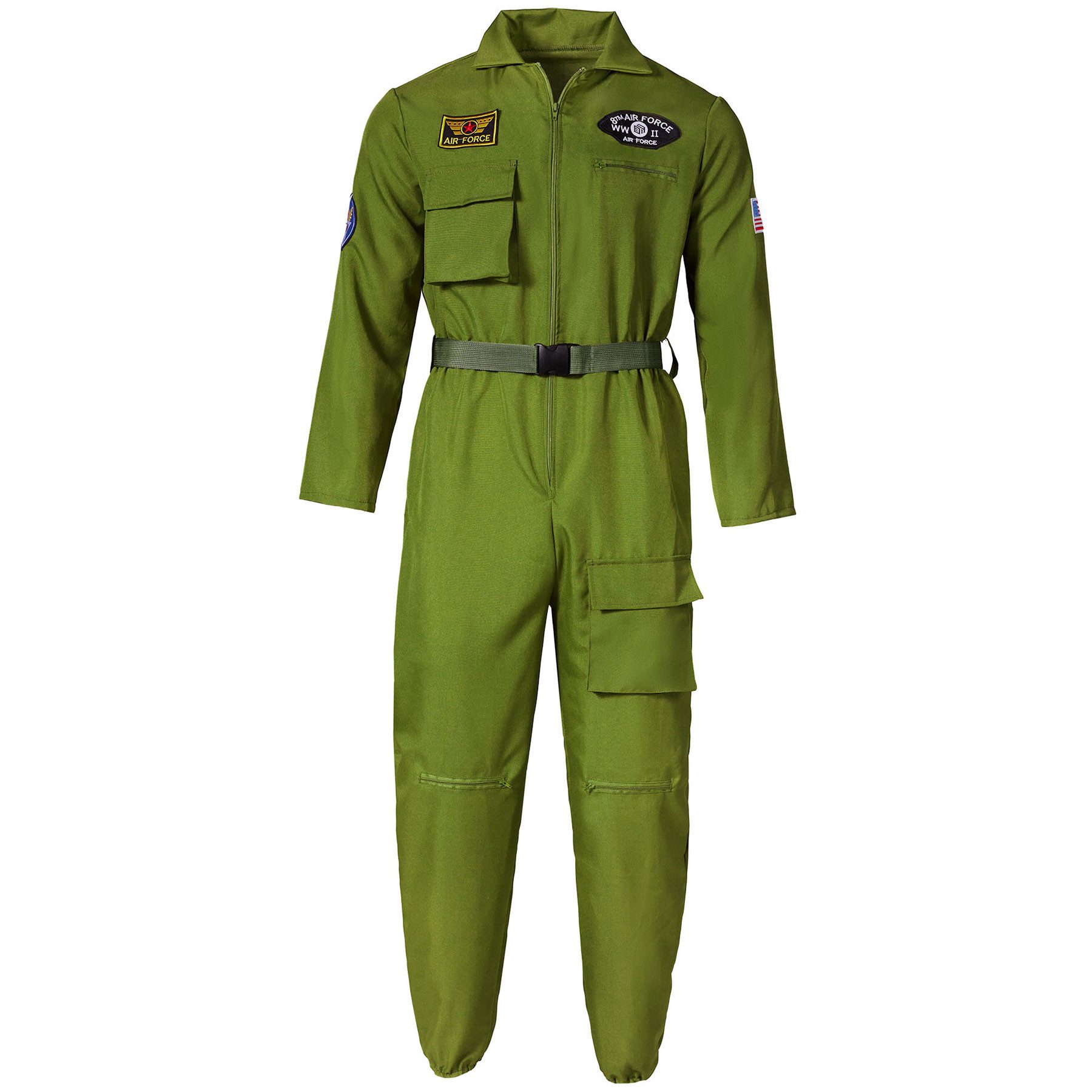 dressforfun Kostüm Damenkostüm, Olivgrüner Overall mit authentischem Pilotinnen-Look.