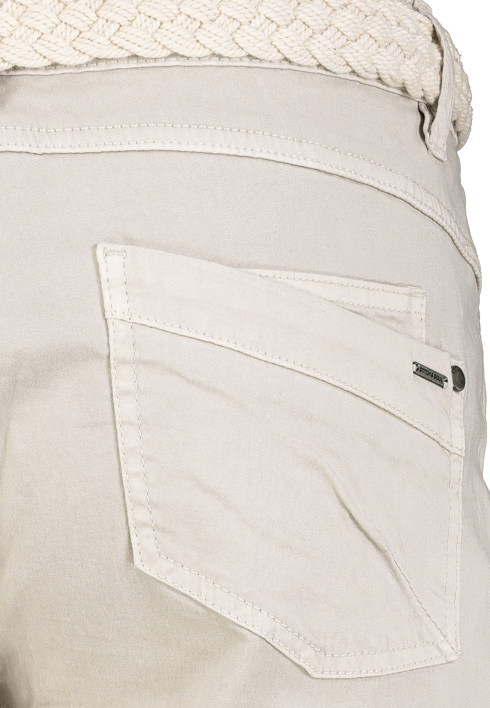 SUBLEVEL Shorts Damen Bermudas kurze Hose Baumwolle Jeans Sommer Chino Stoff