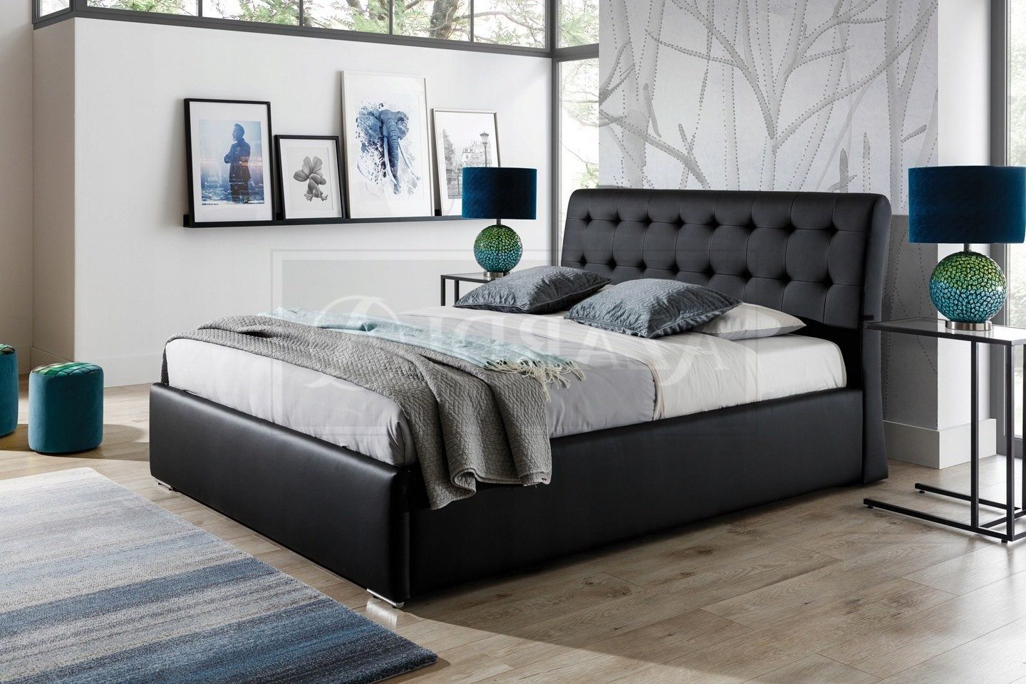 Xlmoebel Polsterbett Luxuriöses Lederbett für hochwertiges Schlafzimmerdesign (Bett, Polsterbett), Made in Europa