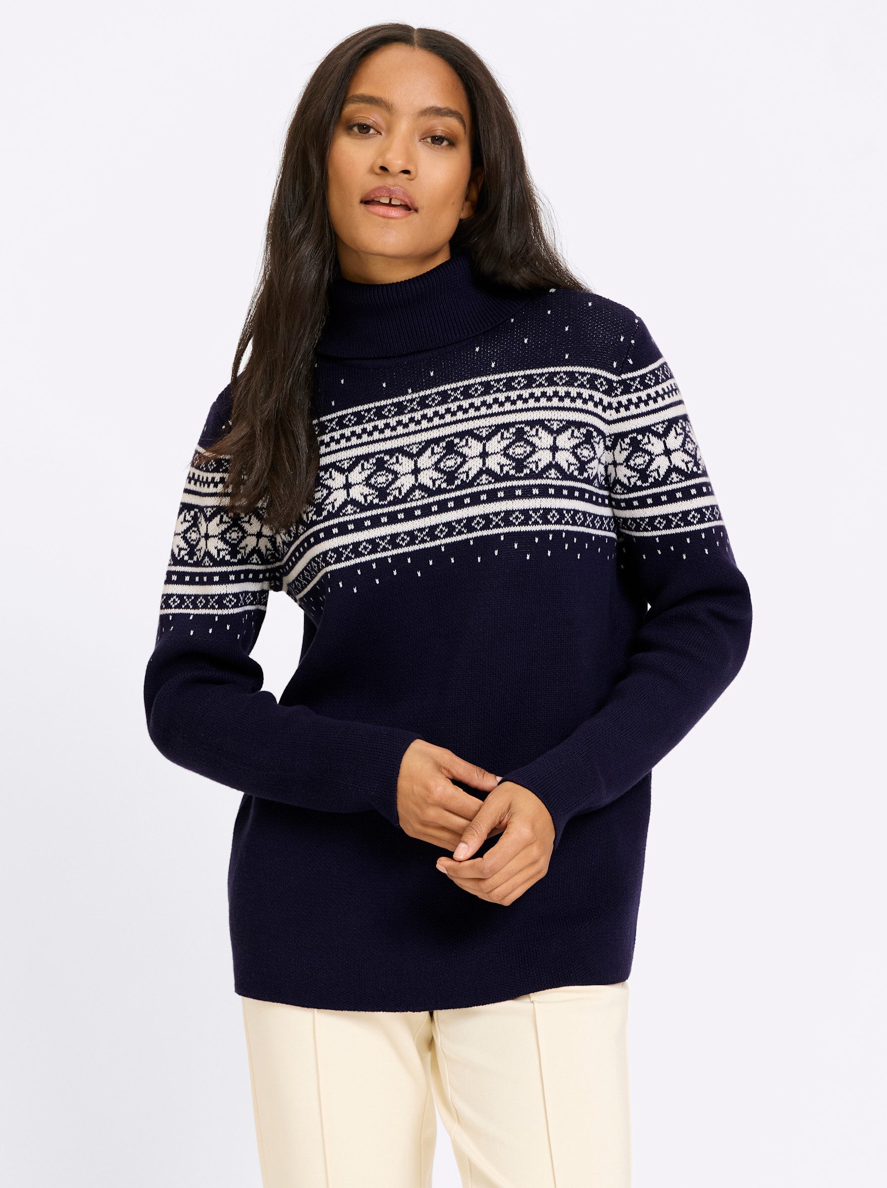 heine Strickpullover Pullover Langarm Jacquard