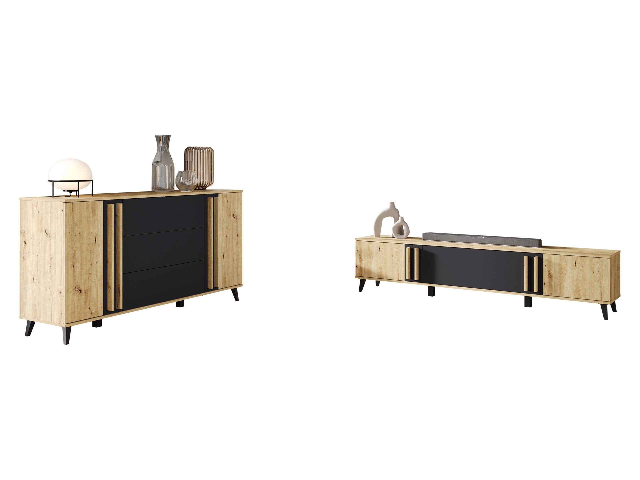 Artisan Eiche / Schwarzer Graphit + Artisan Eiche | Korpus: Artisan Eiche