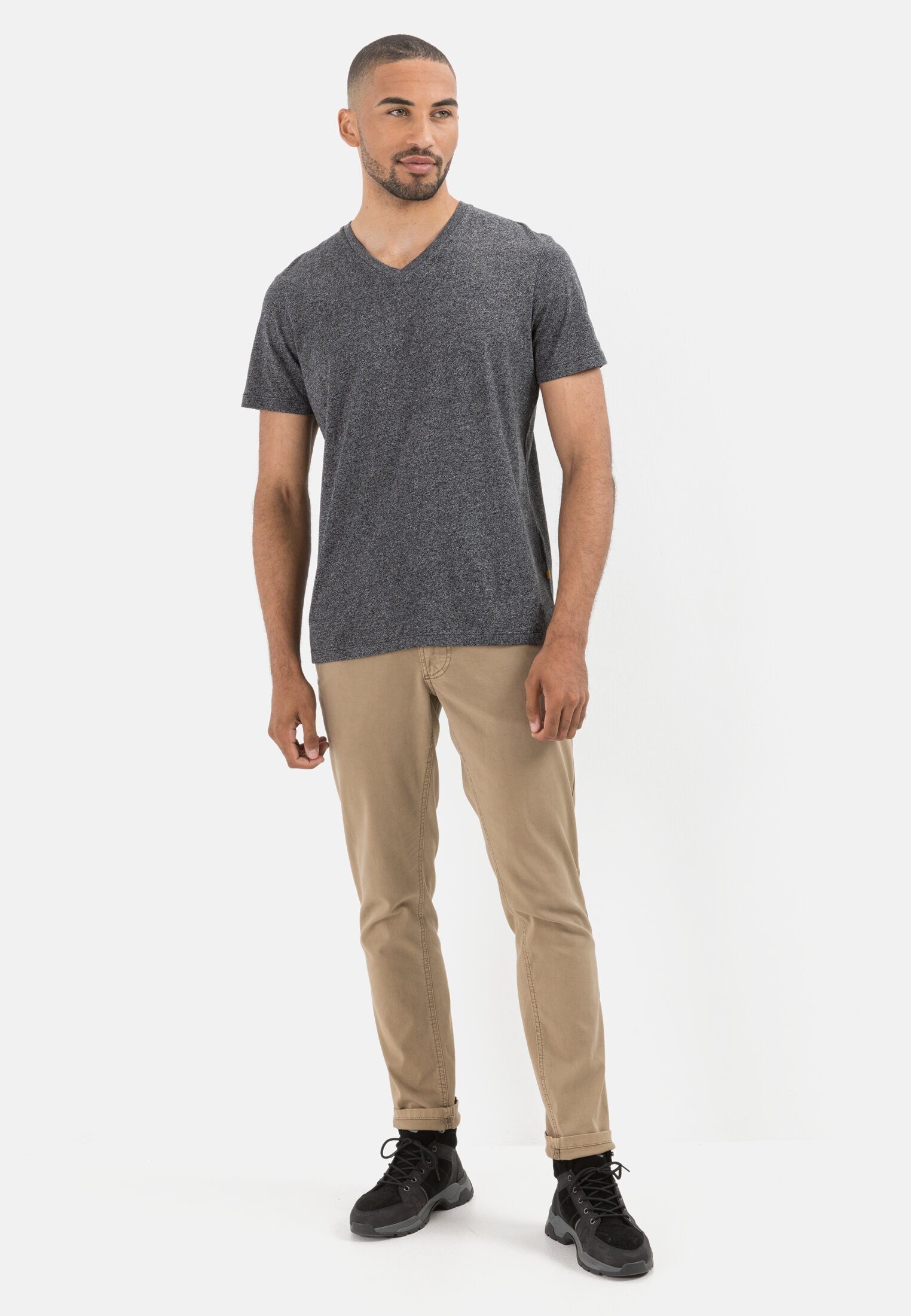 camel active T-Shirt aus biologischer Baumwolle Kurzarm