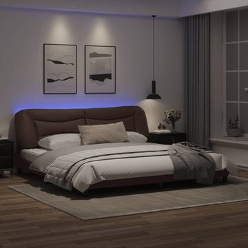 vidaXL Bett Bettgestell mit LED Braun 200x200 cm Kunstleder