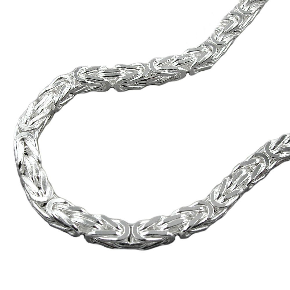 Schmuck Krone Königsarmband 4mm Armband, 4mm Königskette, Silber 925 19cm, Silber 925