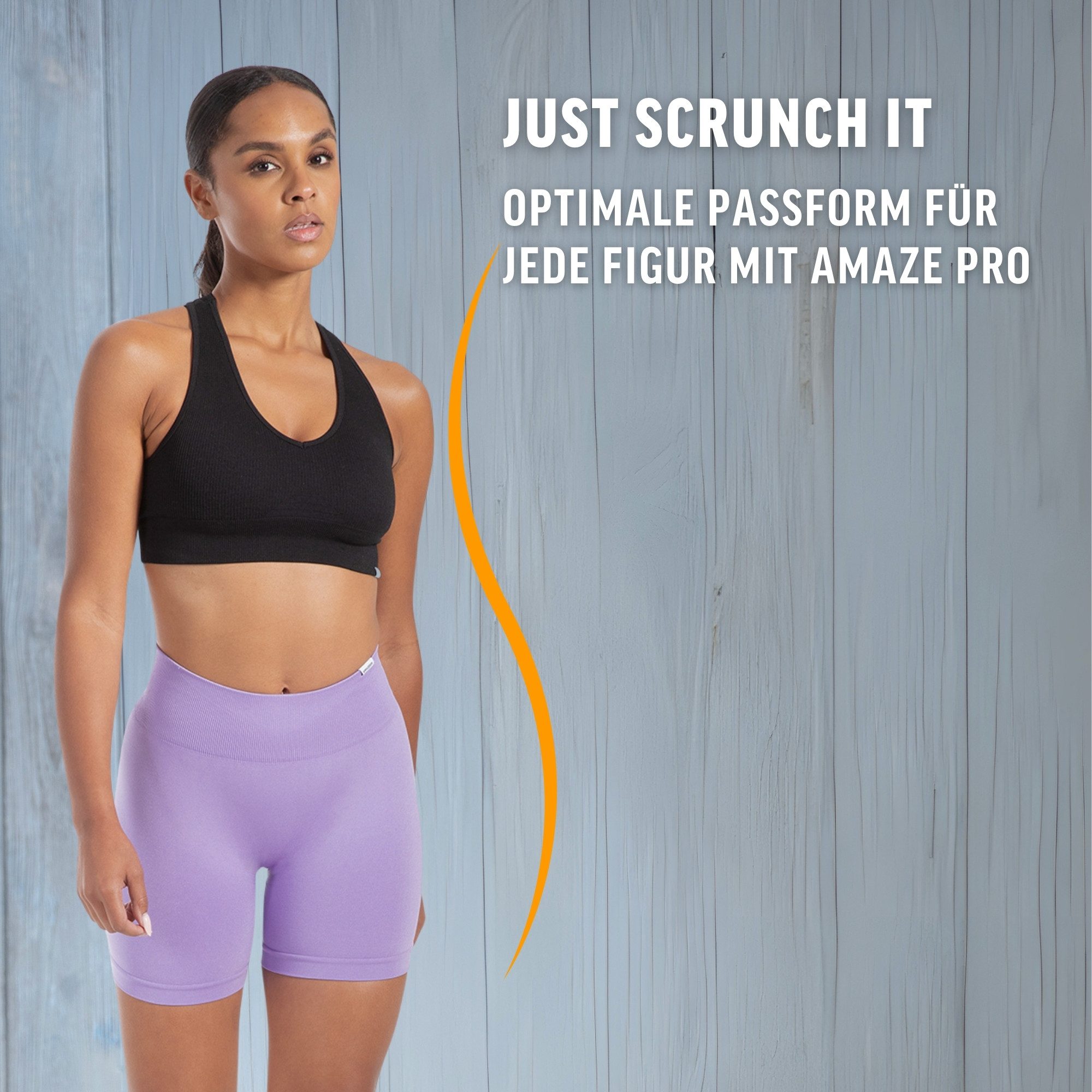 Smilodox Shorts Amaze Pro, Shaped Fit Push Up Booty Radlerhose V-Shape Seamless High Waist Hotpants Scrunch-Effekt Squatproof Gym Yoga Alltag