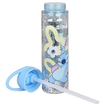 Sarcia.eu Thermoflasche Stitch Disney Plastikflasche/Bidon mit Strohhalm, transparent 550ml