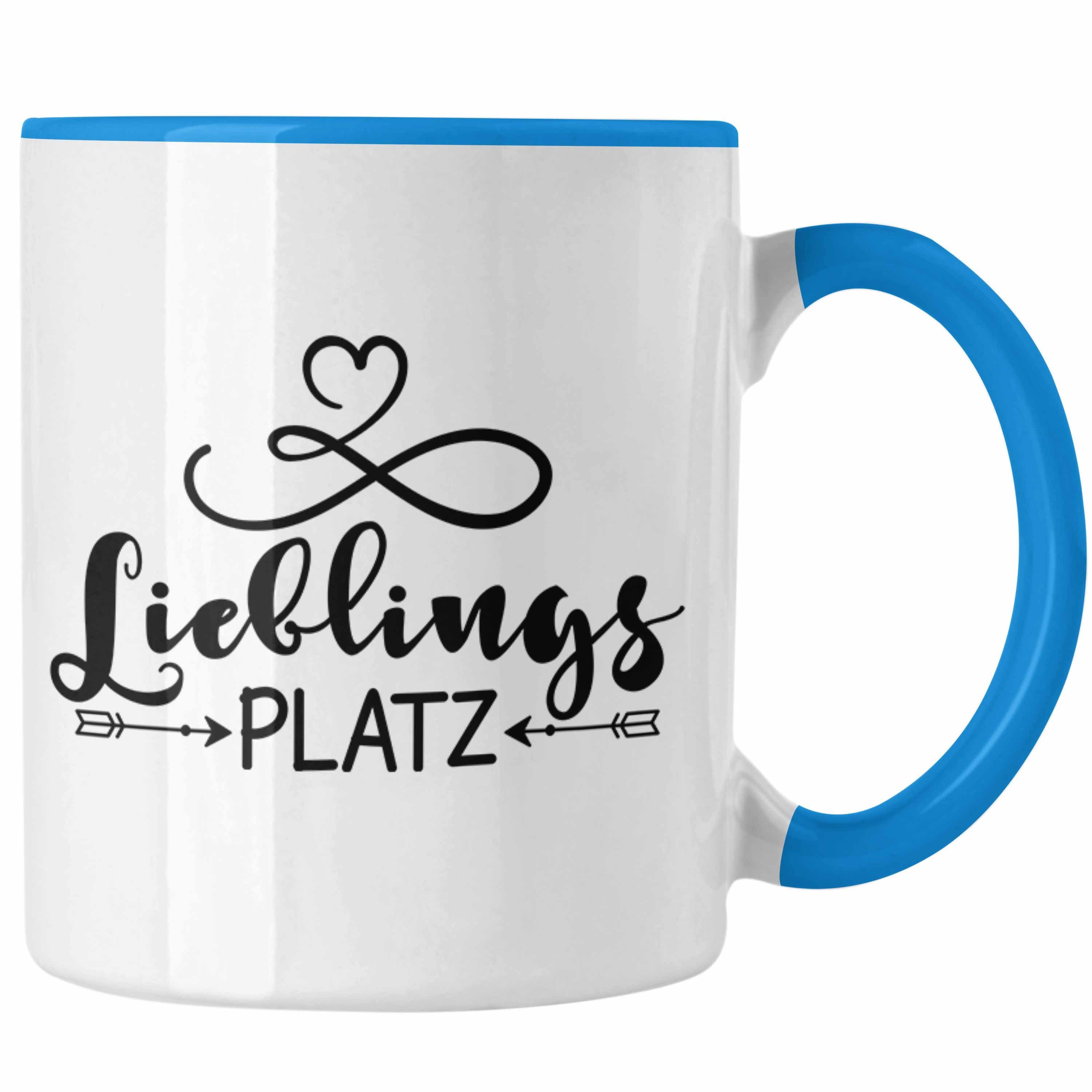 Trendation Tasse Trendation - Lieblings-Platz Tasse Geschenk für Zuhause Neue Wohnung Büro Geschenkidee Blau