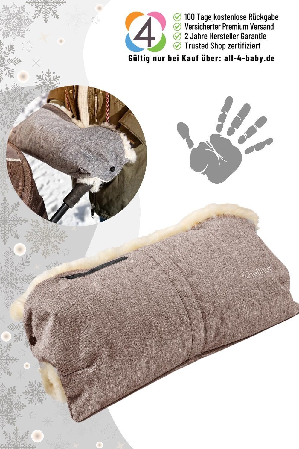 Fellhof Грілки для рук в колясці Грілки для рук в колясці aus Lammfell