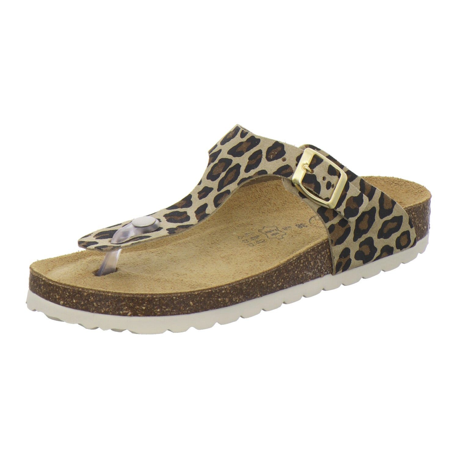 AFS-Schuhe Damen Zehentrenner aus Veloursleder mit Fußbett, Made in Germany
