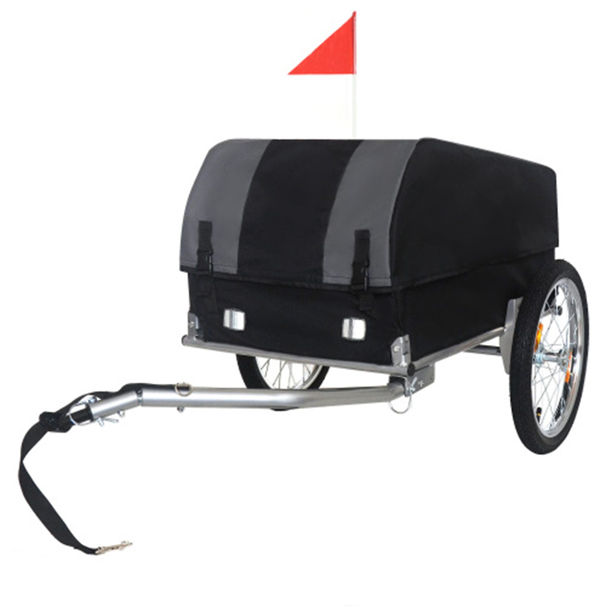 i@home Fahrradlastenanhänger mit abnehmbarer wasserdichter Abdeckung faltbares Design, 40 kg Tragkraft Fahrradanhänger mit 16-Zoll-Geländeräder