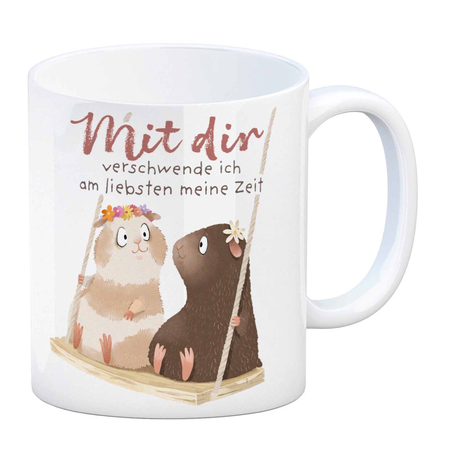 Tasse Meerschweinchen Kaffeebecher mit Spruch dir ist Zeitverschwendung