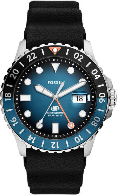 Fossil Quarzuhr FOSSIL BLUE GMT, Armbanduhr, Herrenuhr, Datum, analog