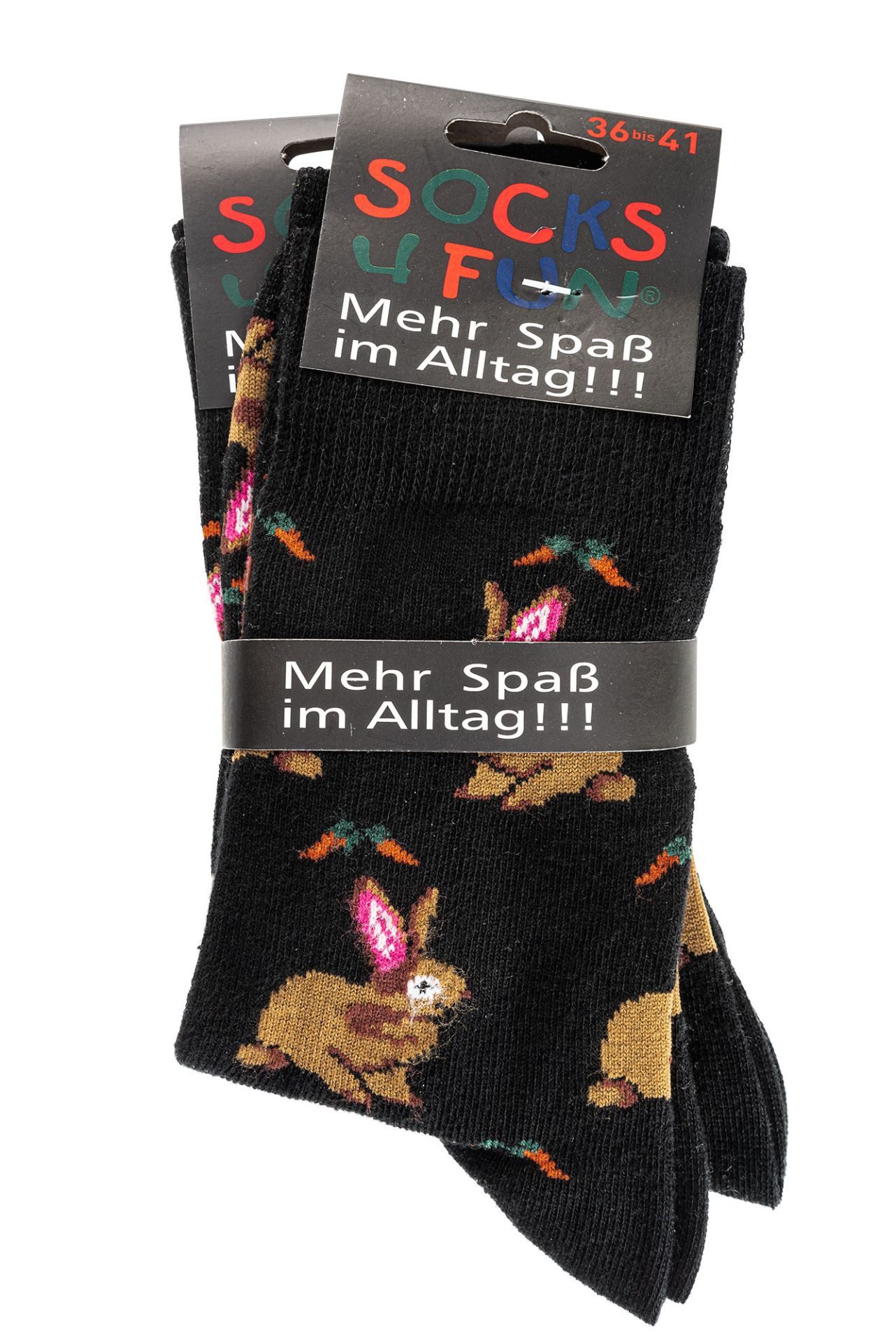 Wowerat Freizeitsocken 2 Paar Oster-Socken mit Hasen Motiv Spaß Socken Osterhase Geschenkidee