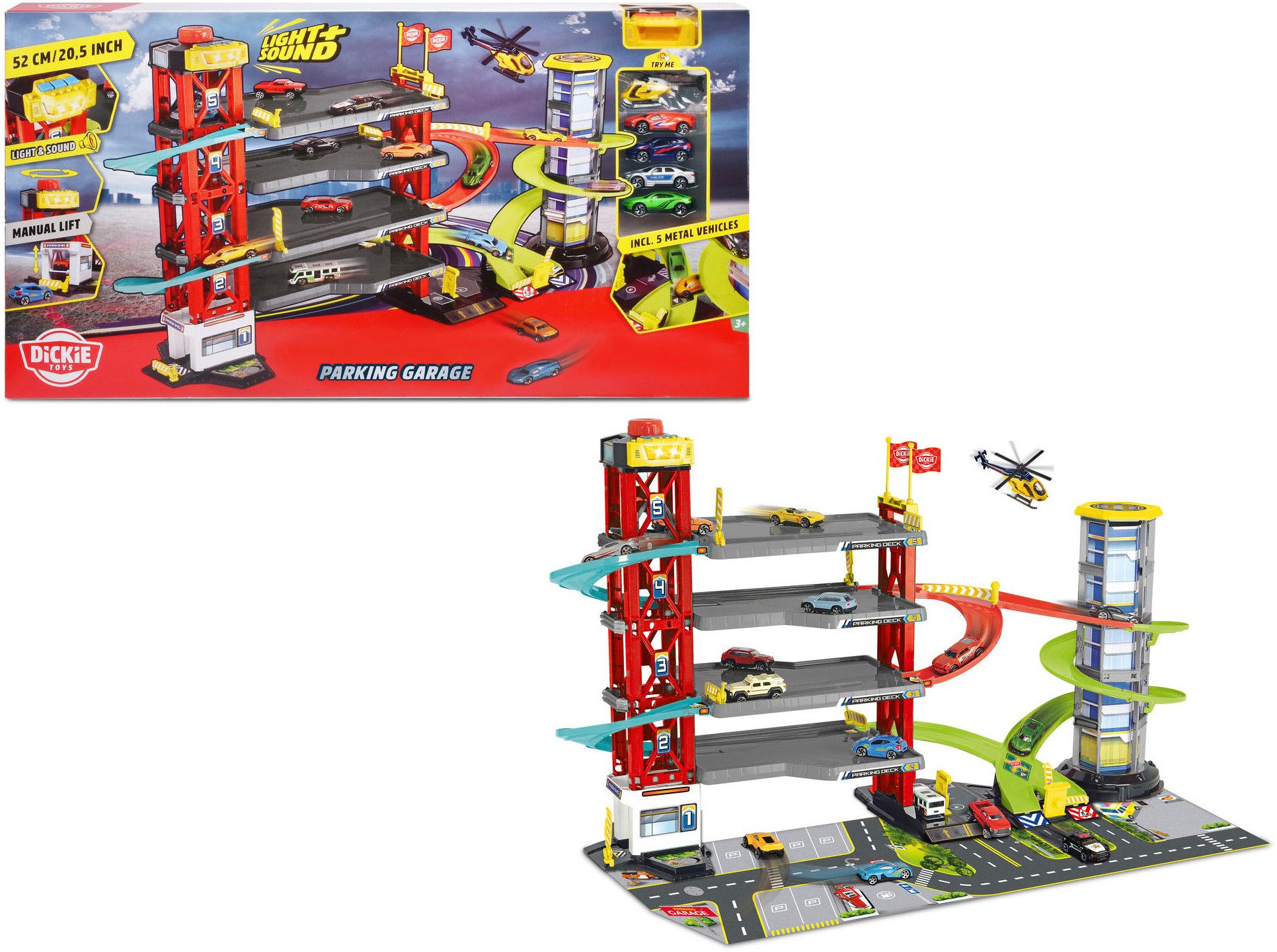 Dickie Toys Spiel-Parkgarage Parking Garage, inklusive 5 Fahrzeuge, mit Lic günstig online kaufen