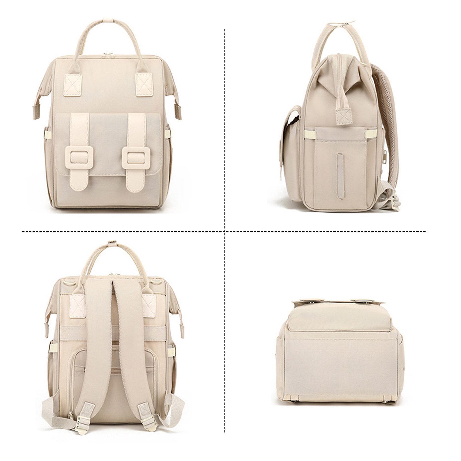 HAUSS SPOLE Wickelrucksack Baby Wickelrucksack Wickeltasche Rucksack mit Windelunterlage (Windeln Babyflasche Milchfläsche Rucksack Tasche mit USB-Anschluss, Babytasche, Wickelrucksack, Multifunktional), mit Kinderwagen-Haken